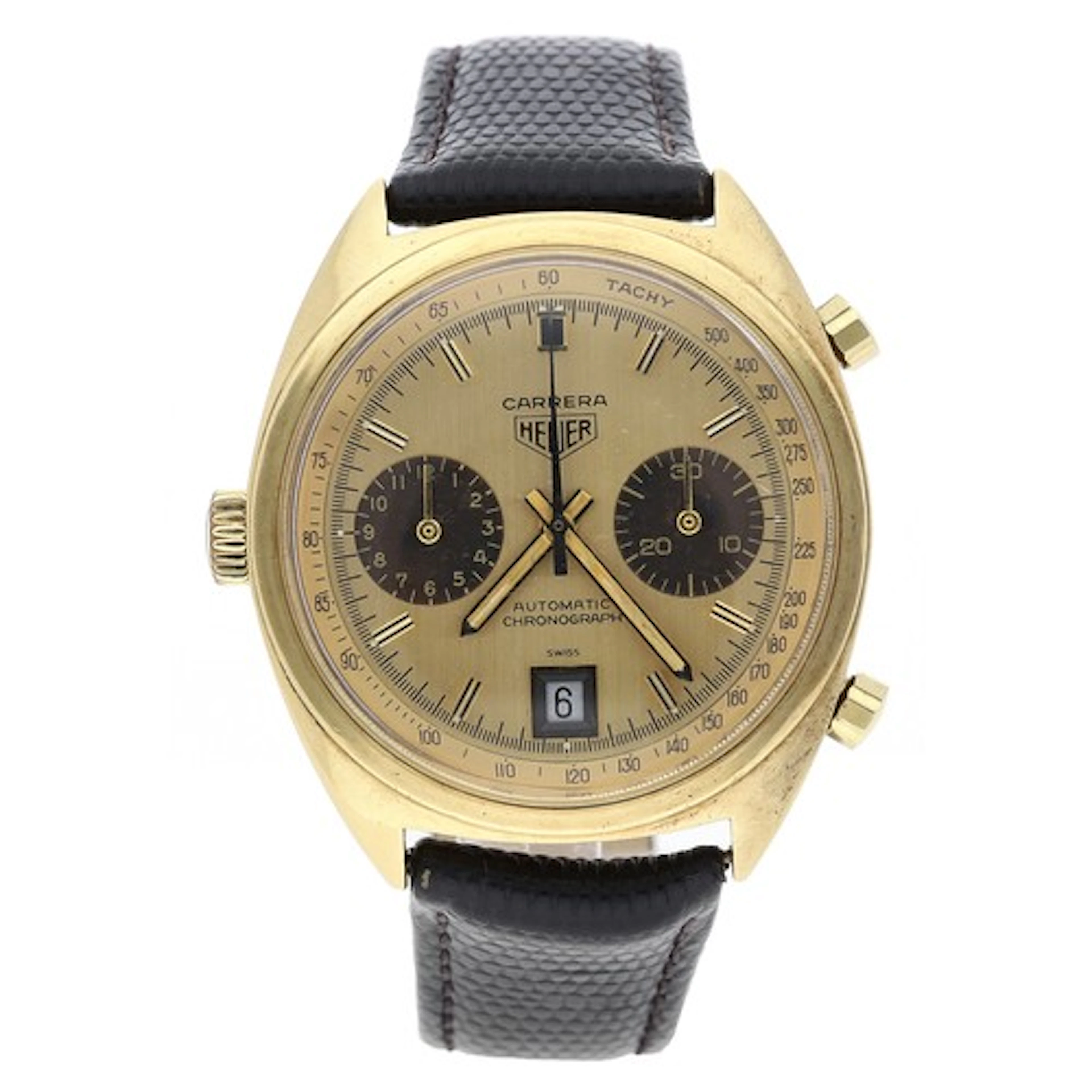 Rare Heuer Carrera Chronograph automatic 18ct gentleman's wr...
