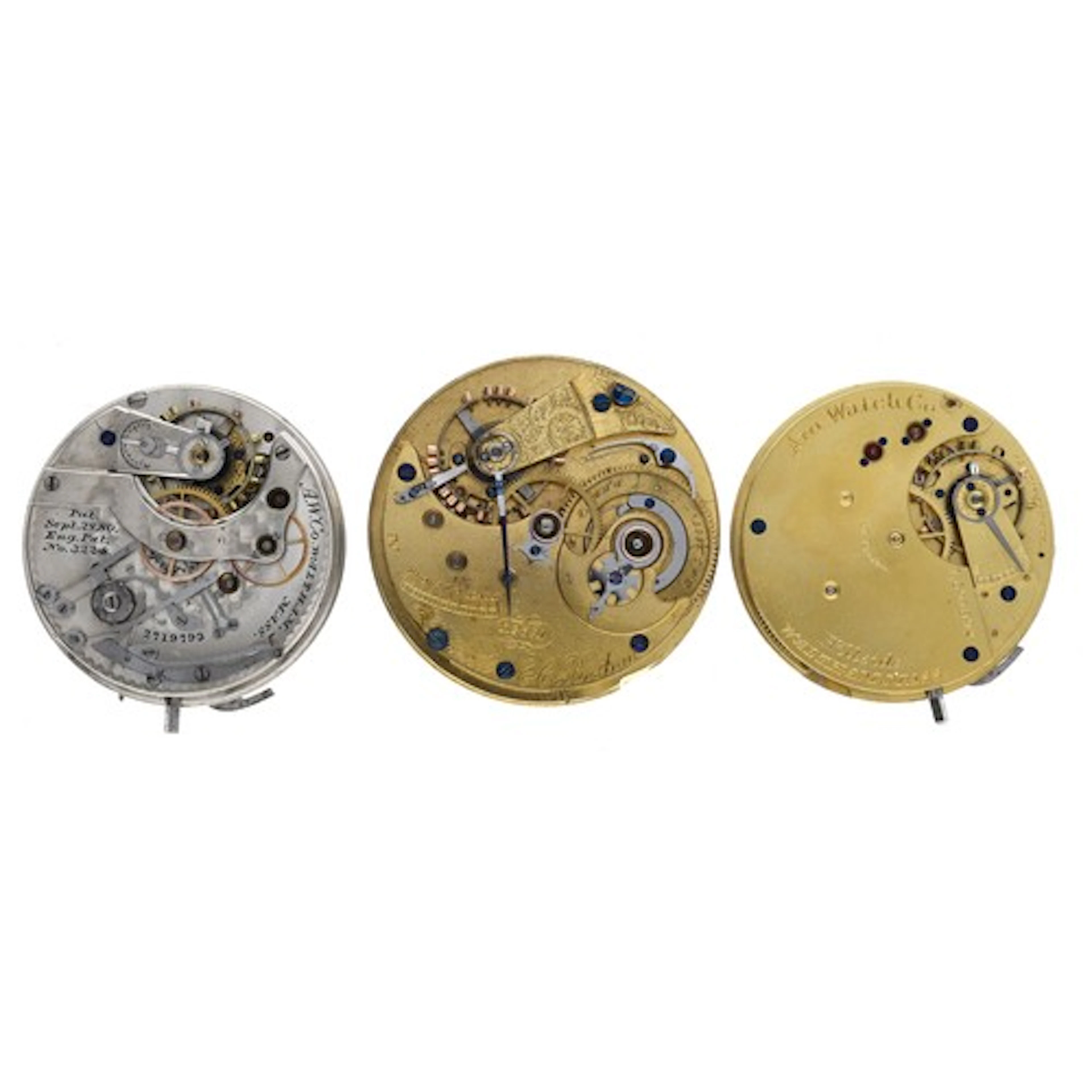 American Waltham centre seconds chronograph lever set pocket...