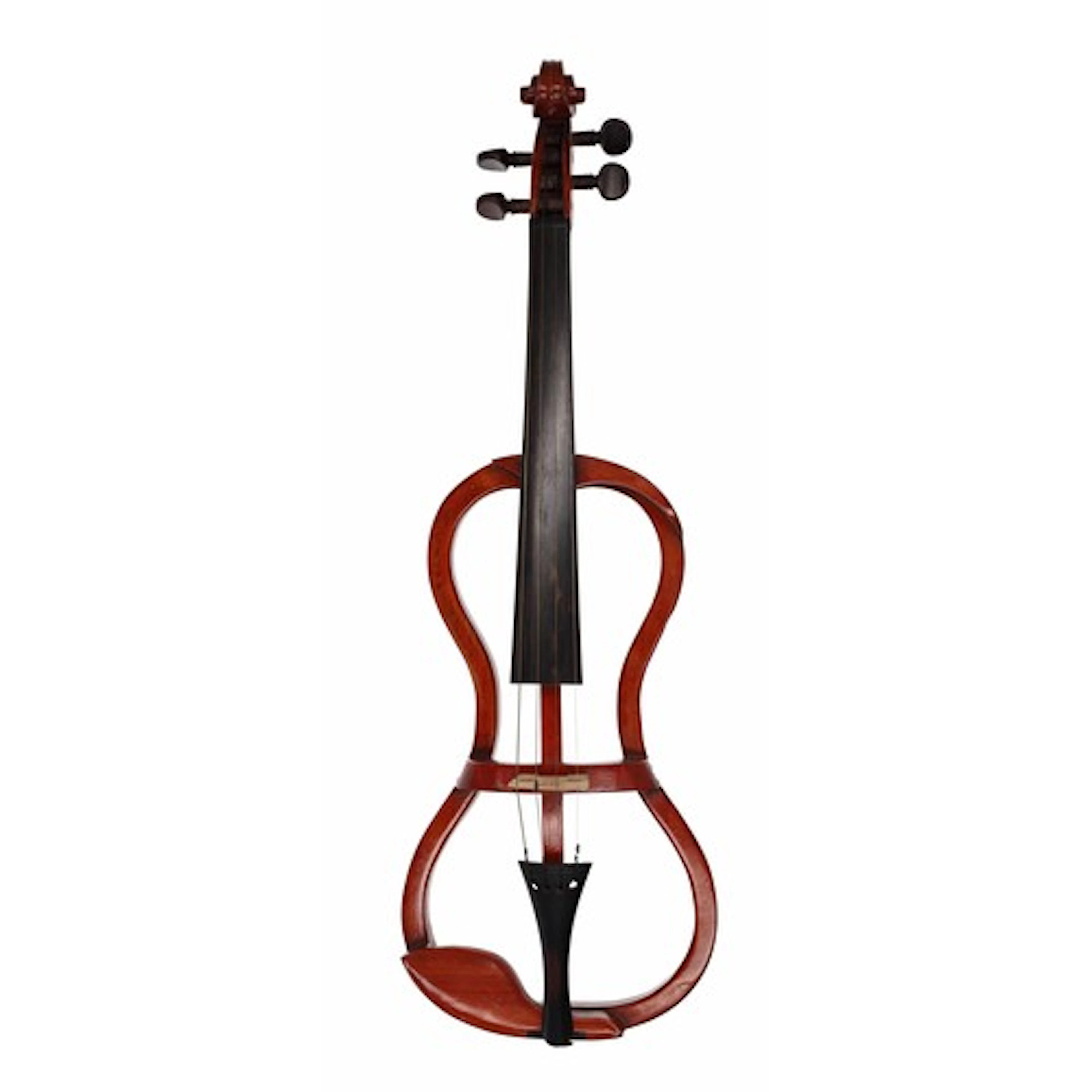 Mute violin with integral chin rest permanently fixed to the...