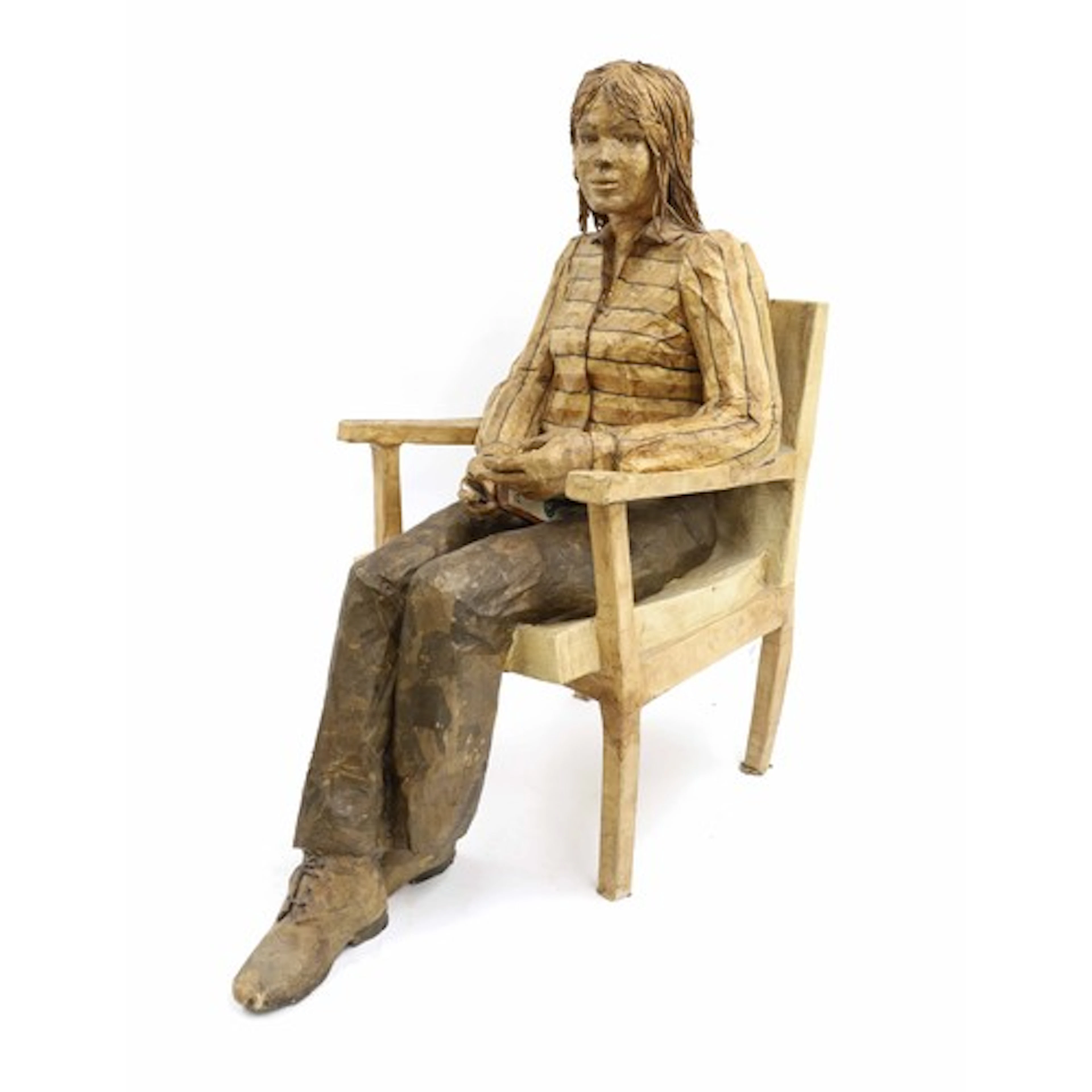 Lady seated: An unusual contemporary papier-mache life size ...