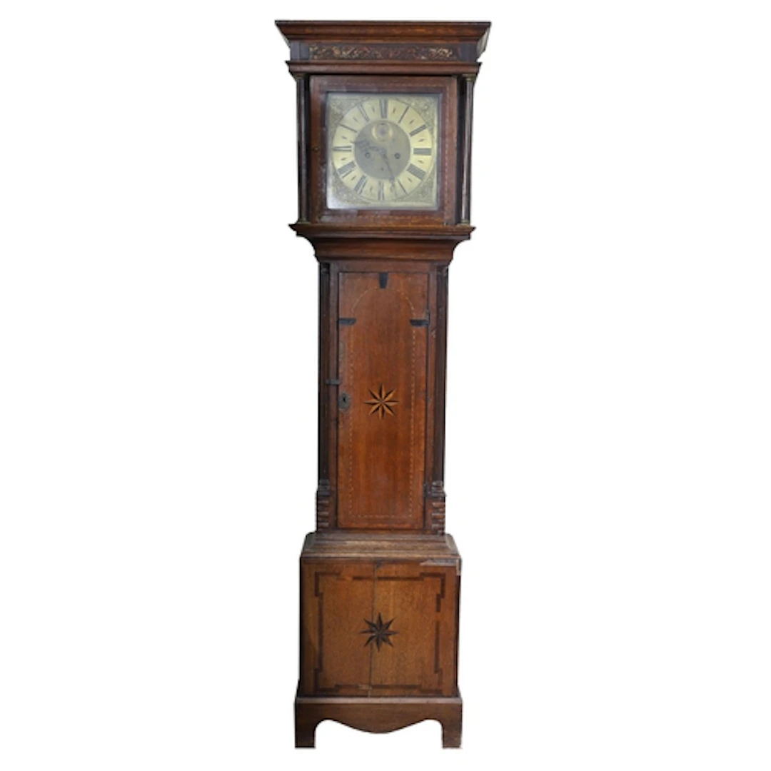 Early 19th century oak eight day longcase clock, the 12" squ...