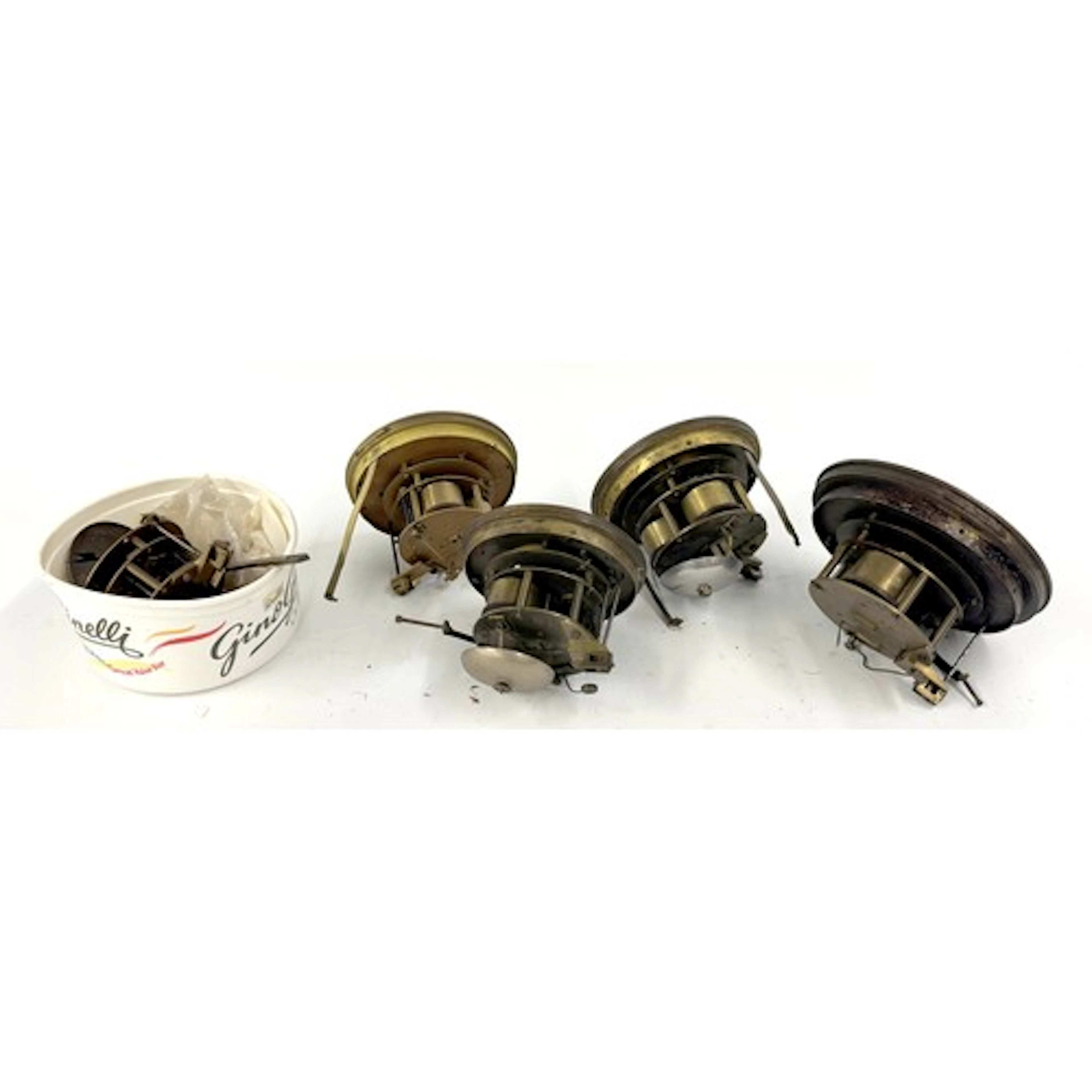 Collection of five assorted French two train mantel clock mo...