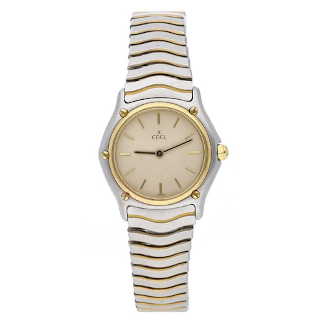 Ebel Classic Wave stainless steel and gold lady's wristwatch...