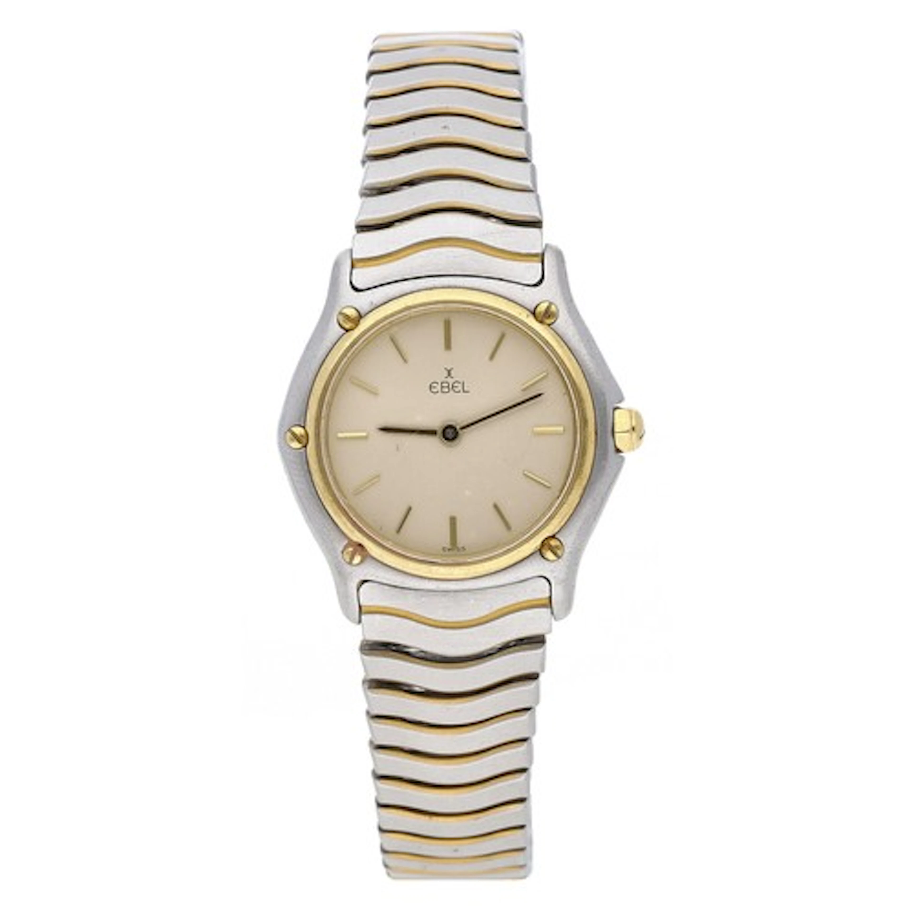 Ebel Classic Wave stainless steel and gold lady's wristwatch...