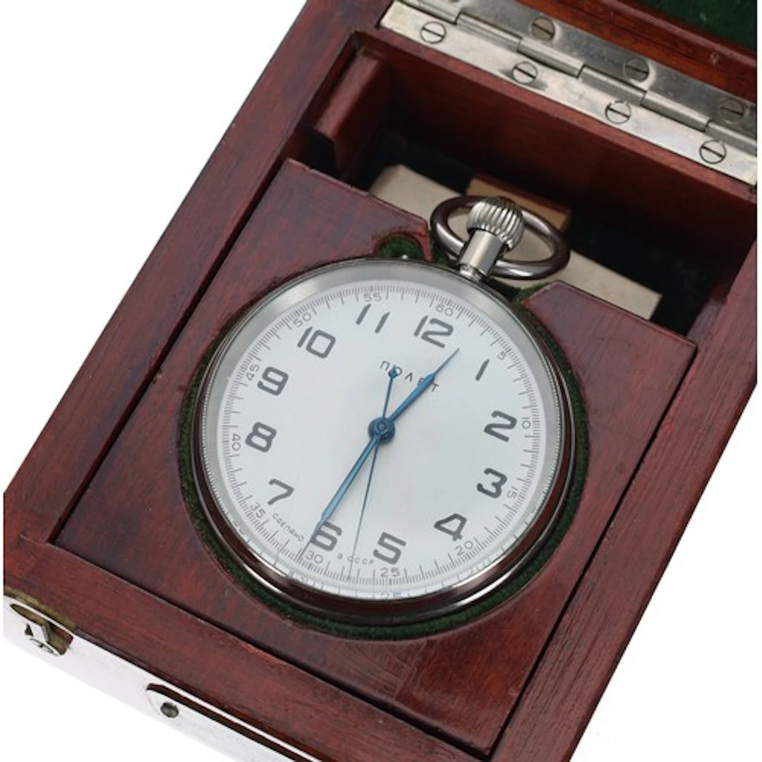 Poljot Russian nickel cased marine deck watch in the origina...