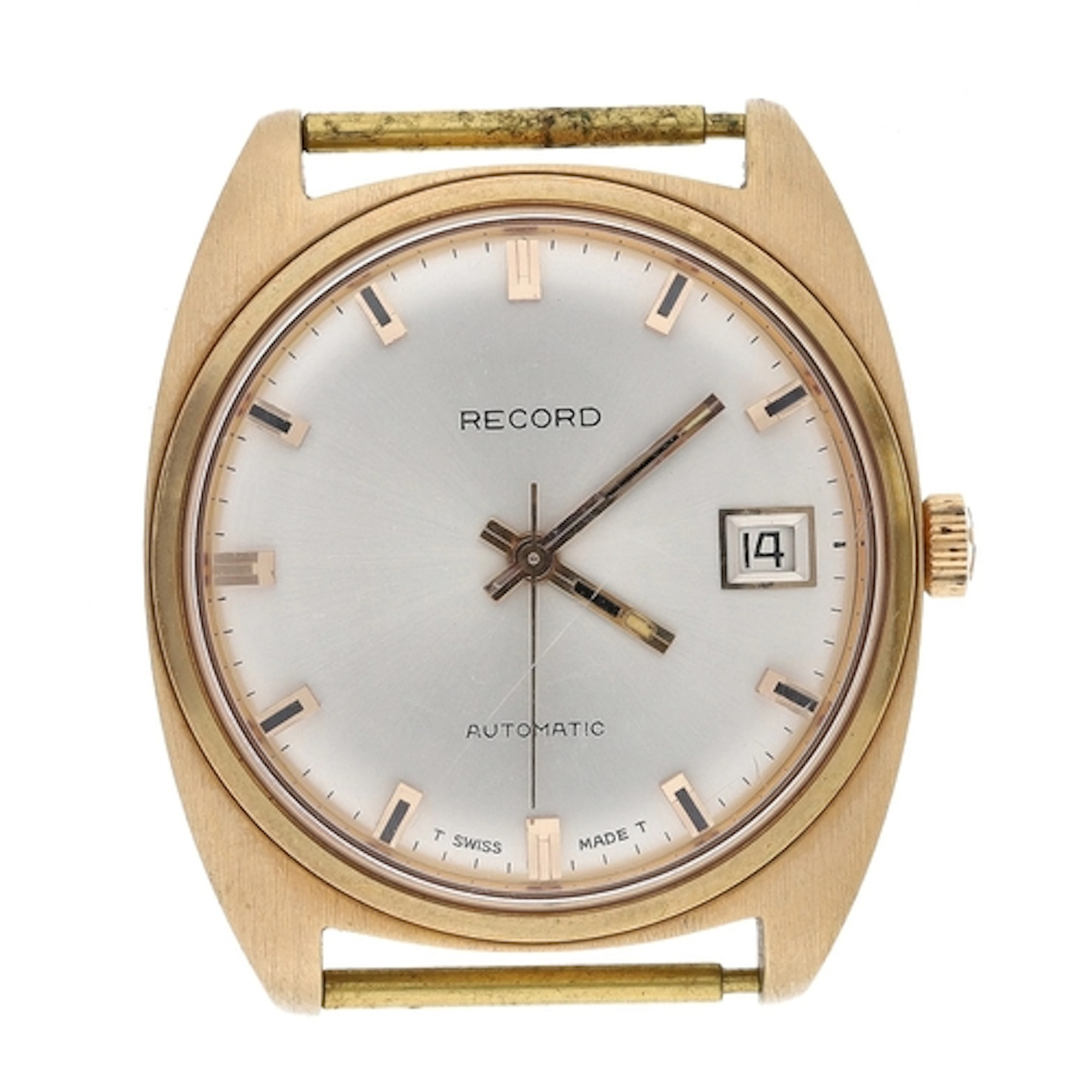 Record automatic rose gold plated and stainless steel gentle...