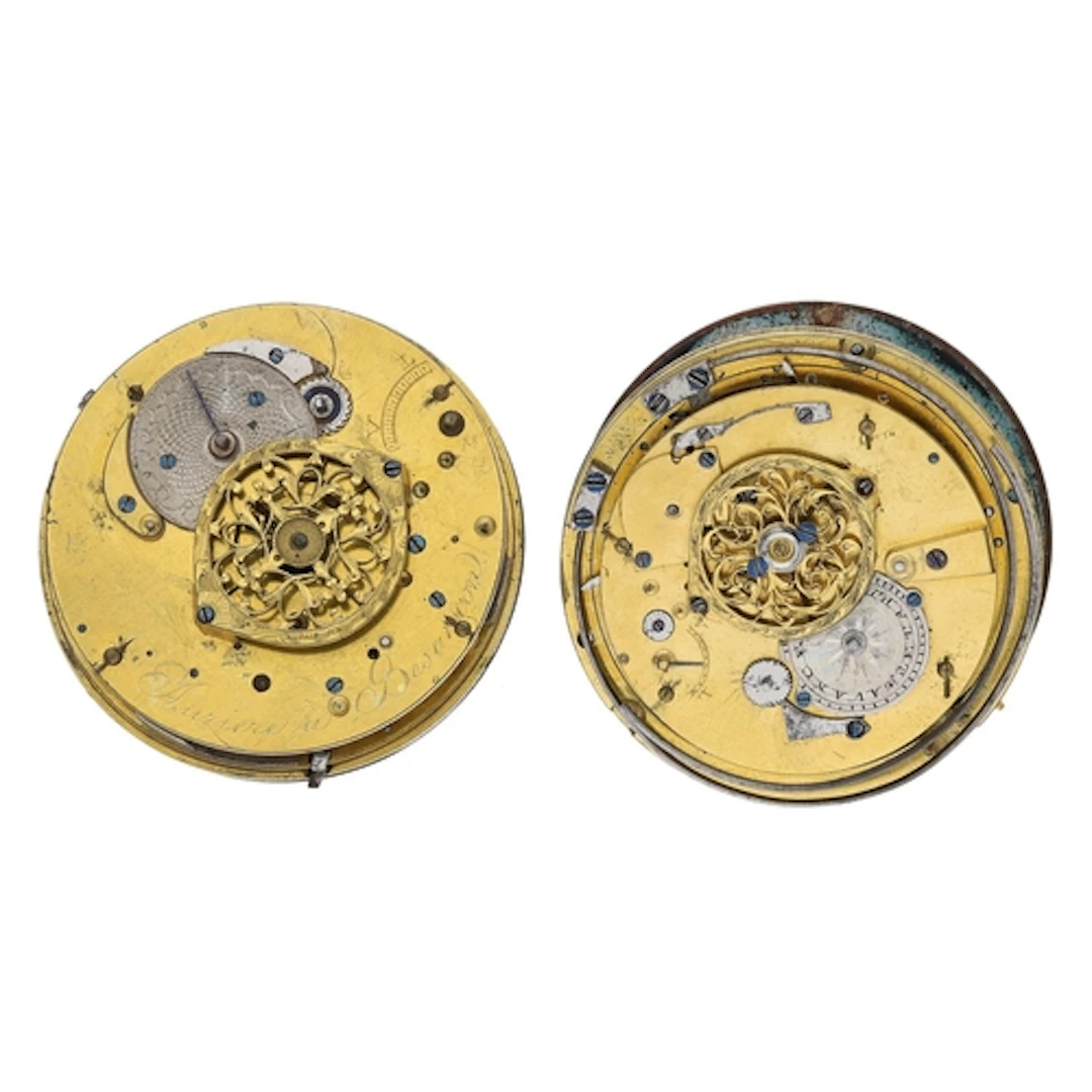 Continental fusee cylinder repeating calendar pocket watch m...