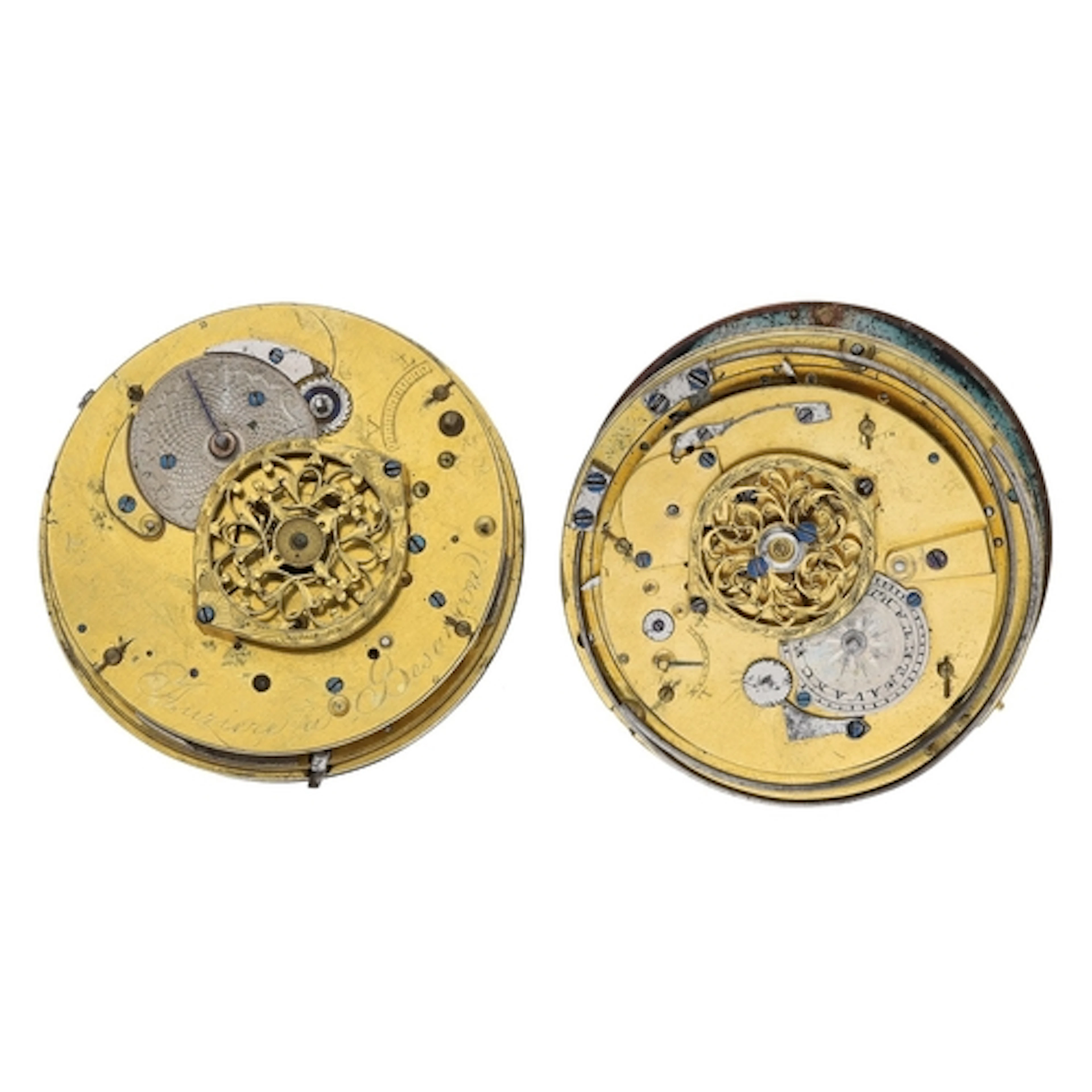 Continental fusee cylinder repeating calendar pocket watch m...