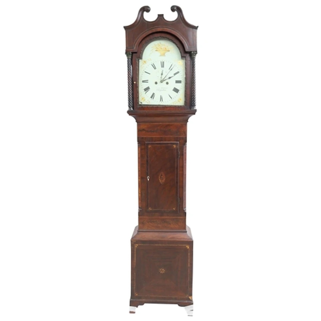 Early 19th century eight day mahogany longcase clock, the 12...
