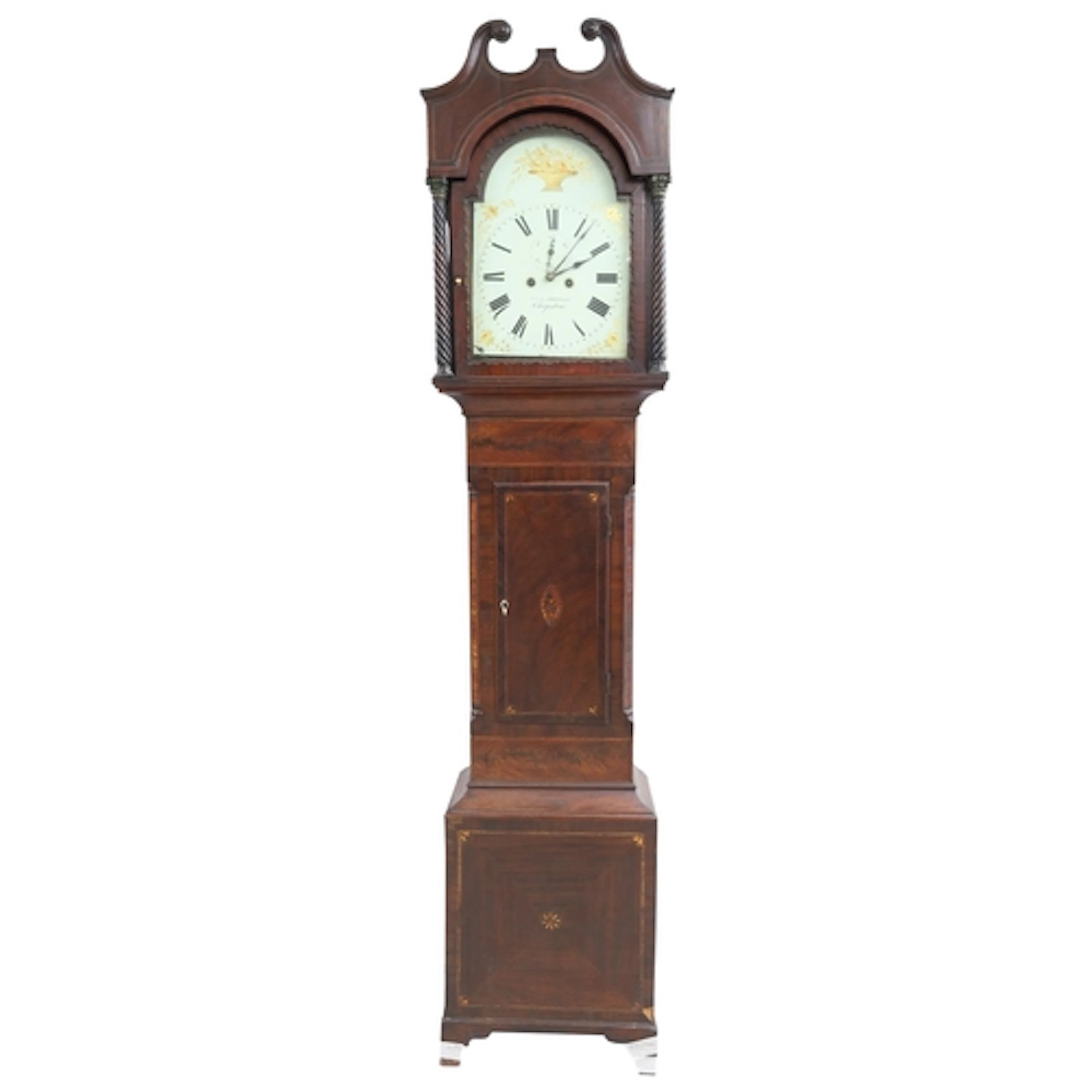 Early 19th century eight day mahogany longcase clock, the 12...
