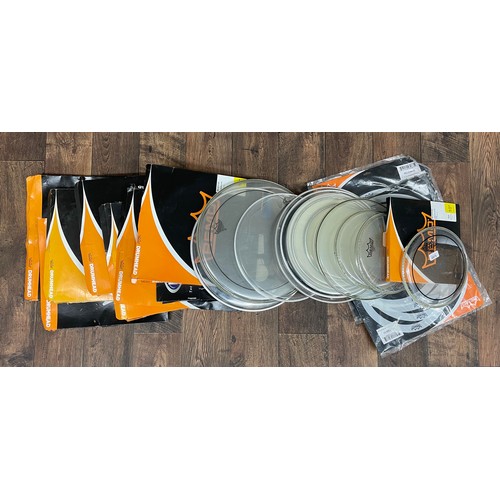Group of assorted drumskins primarily by Remo...
