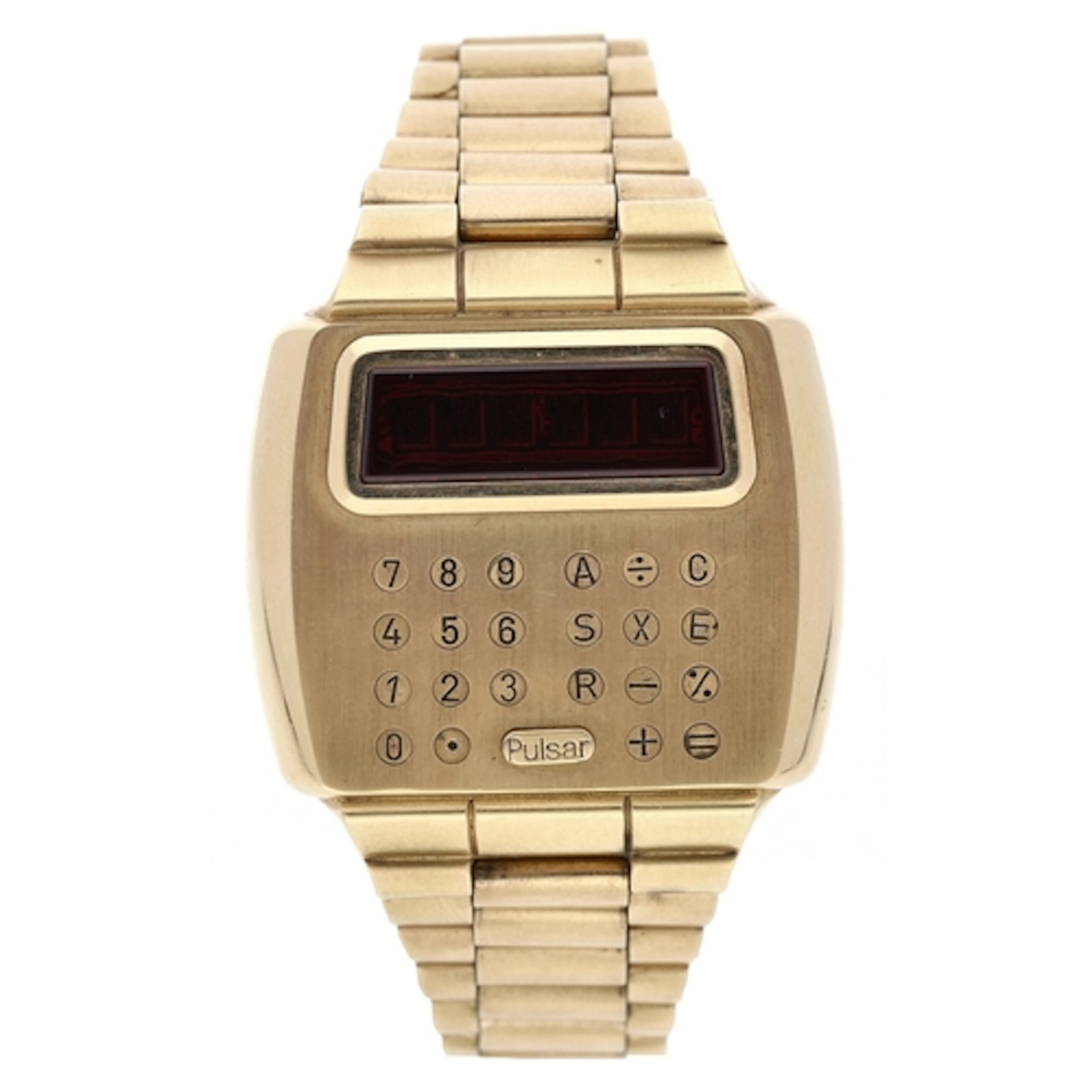 Rare Pulsar Time Computer 14k gold filled digital LED gentle...