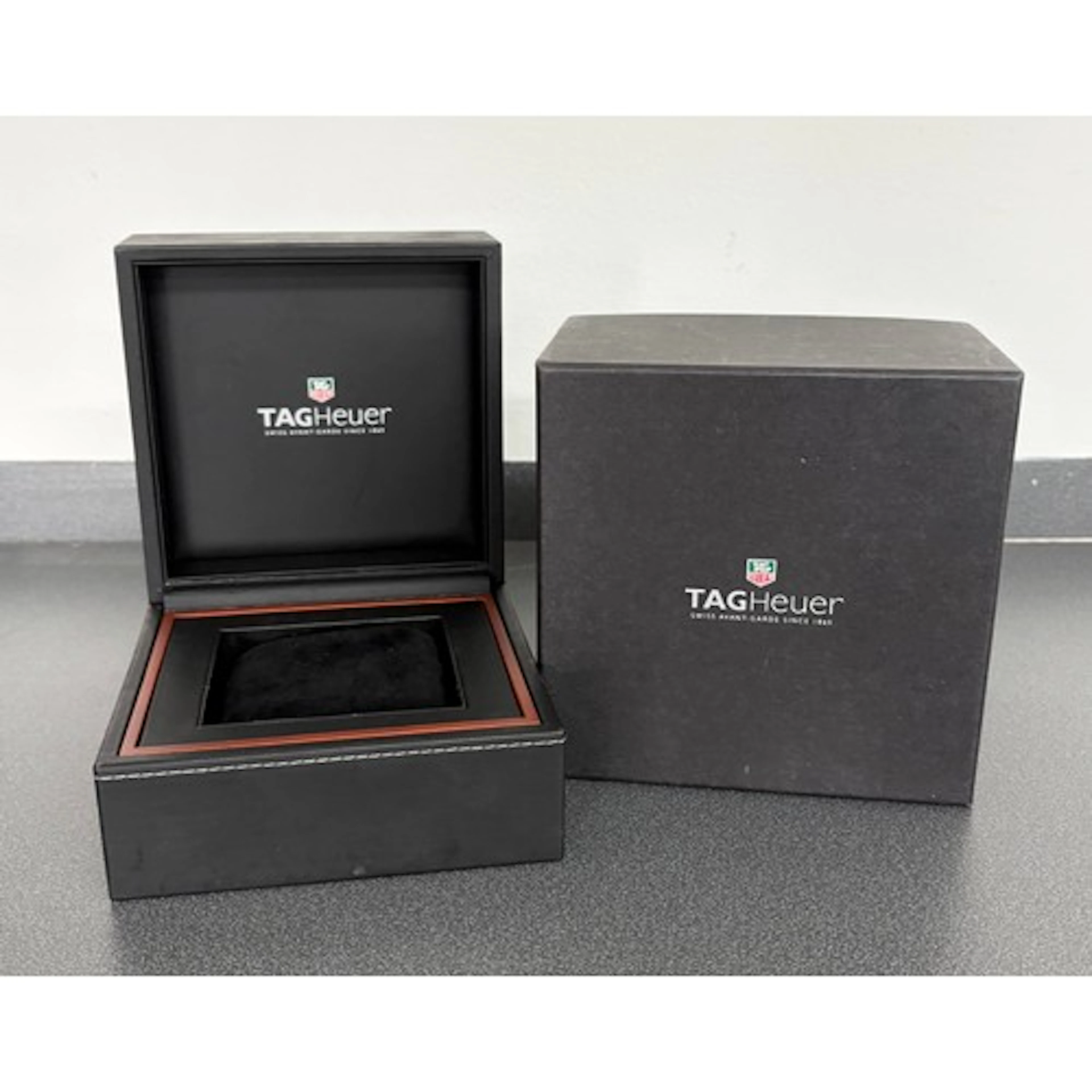 Tag Heuer wristwatch box, with outer cover