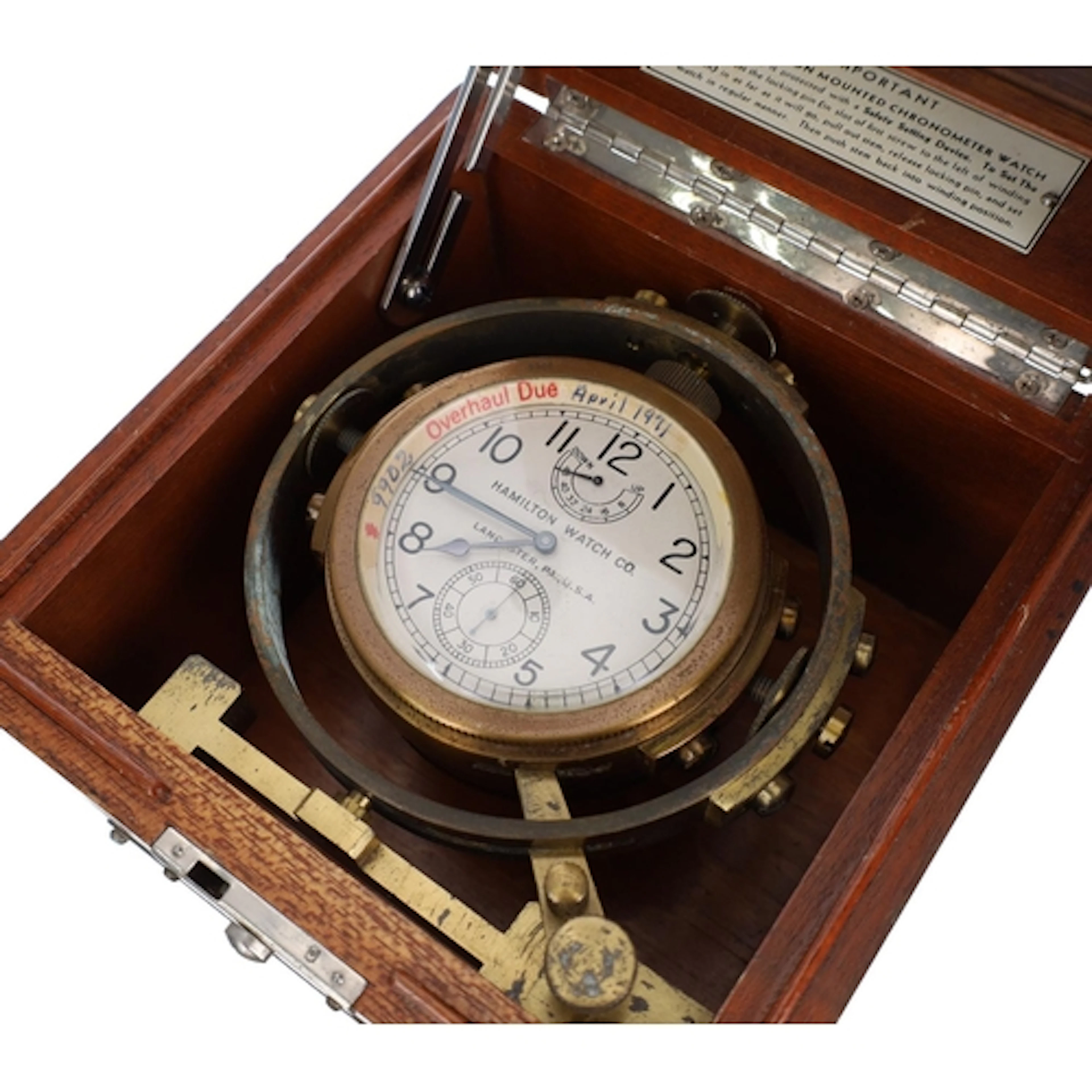 Hamilton Watch Co. U.S. Navy 'Model 22' two-day marine chron...