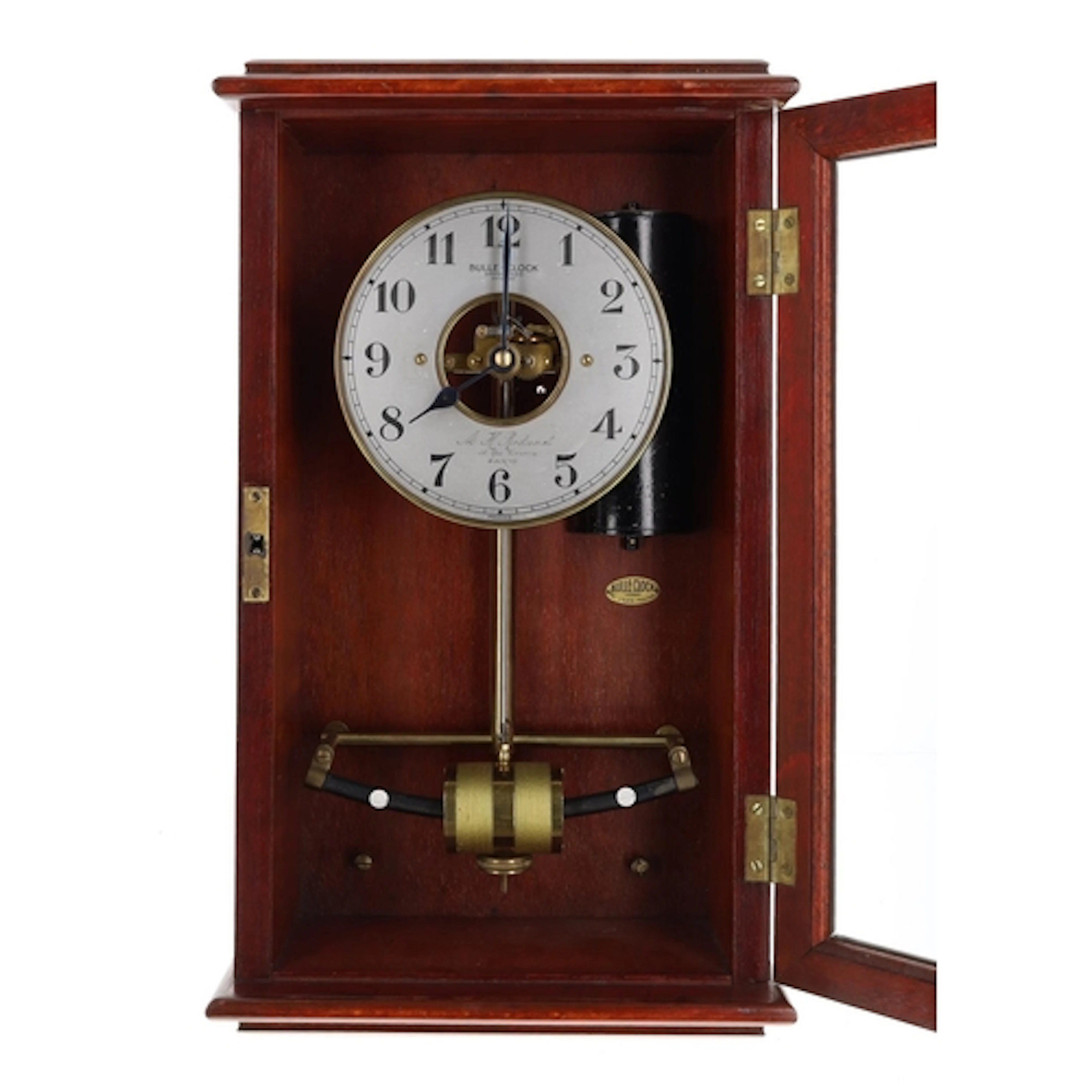 French Bulle-Electric half seconds walnut cased wall clock, ...