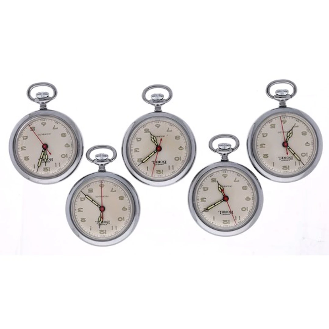 Five Ernest Borel fob watches, 30mm