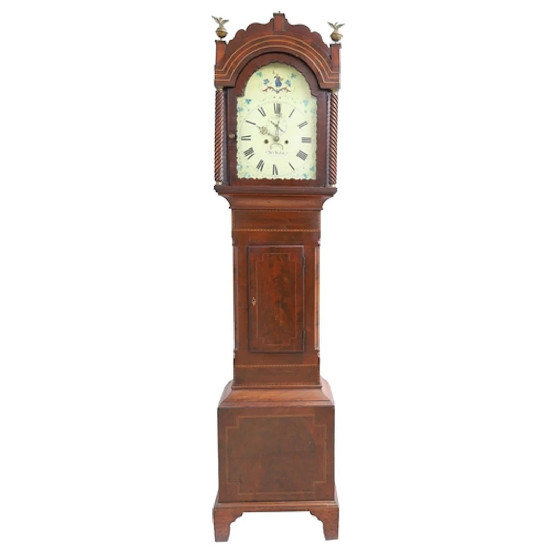 19th century mahogany eight day longcase clock, the 13" pain...
