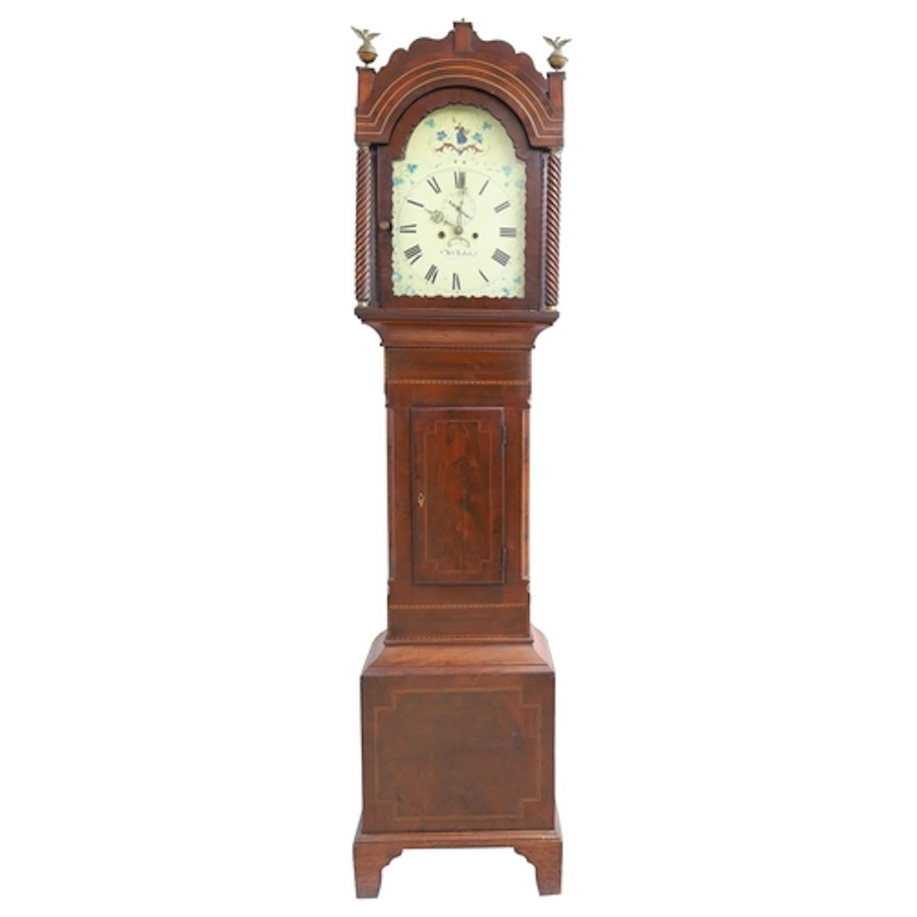 19th century mahogany eight day longcase clock, the 13" pain...
