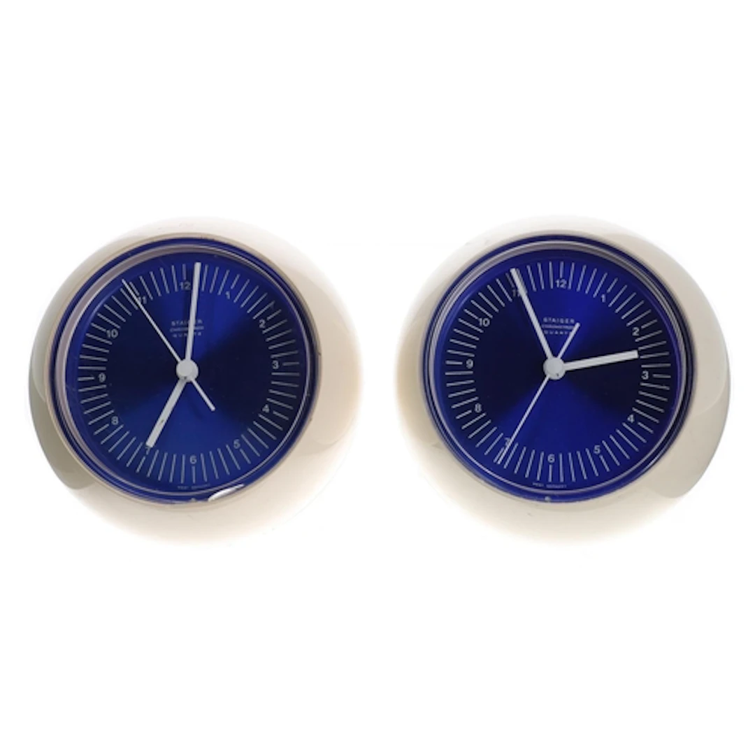 Staiger Chrometron Quartz clock, blue circular dial with Ara...