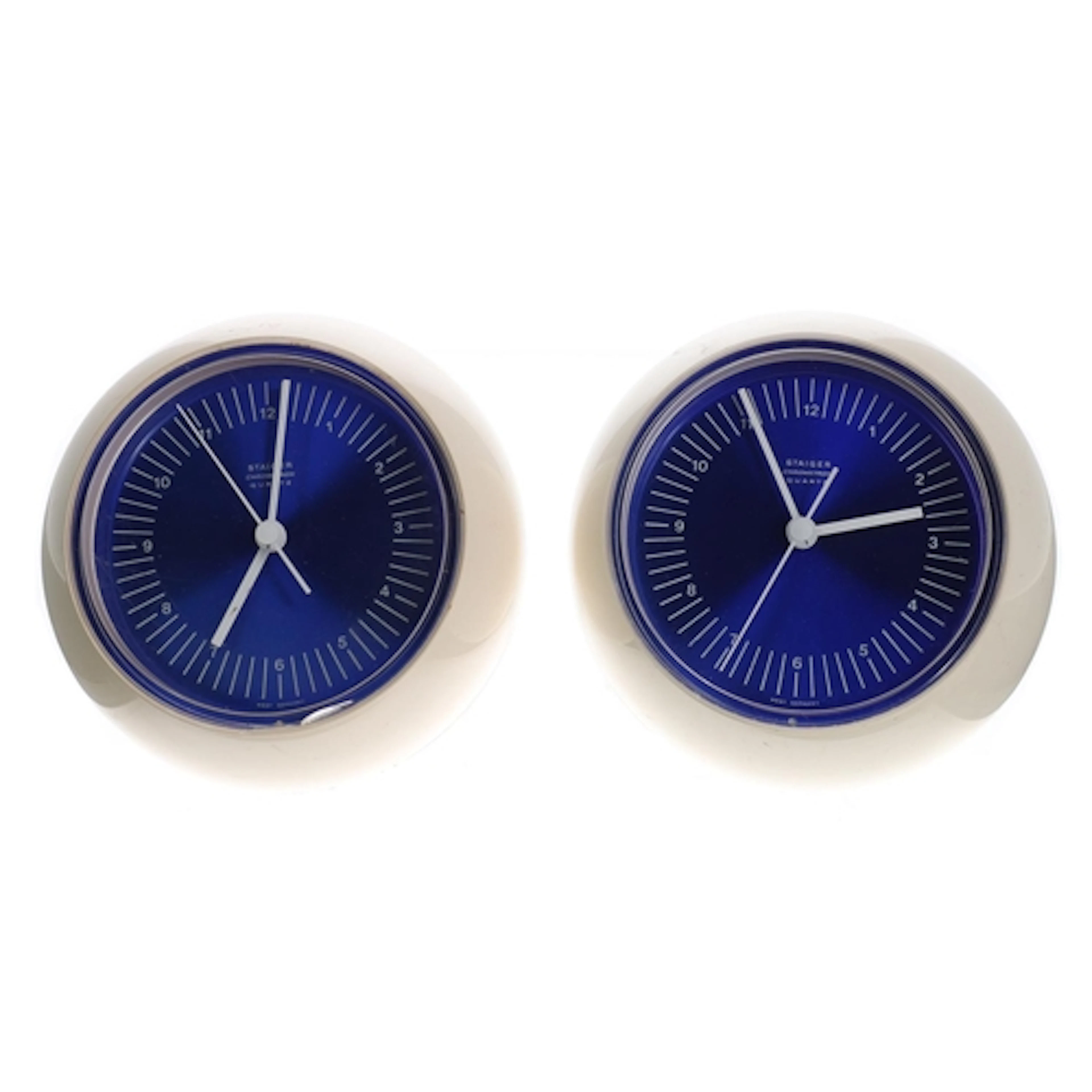 Staiger Chrometron Quartz clock, blue circular dial with Ara...