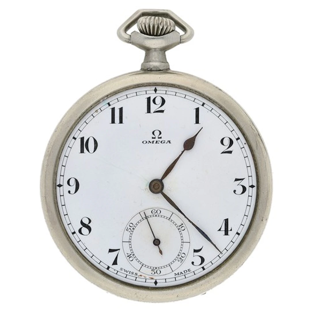 Omega nickel cased lever pocket watch, serial no. 8109504, c...