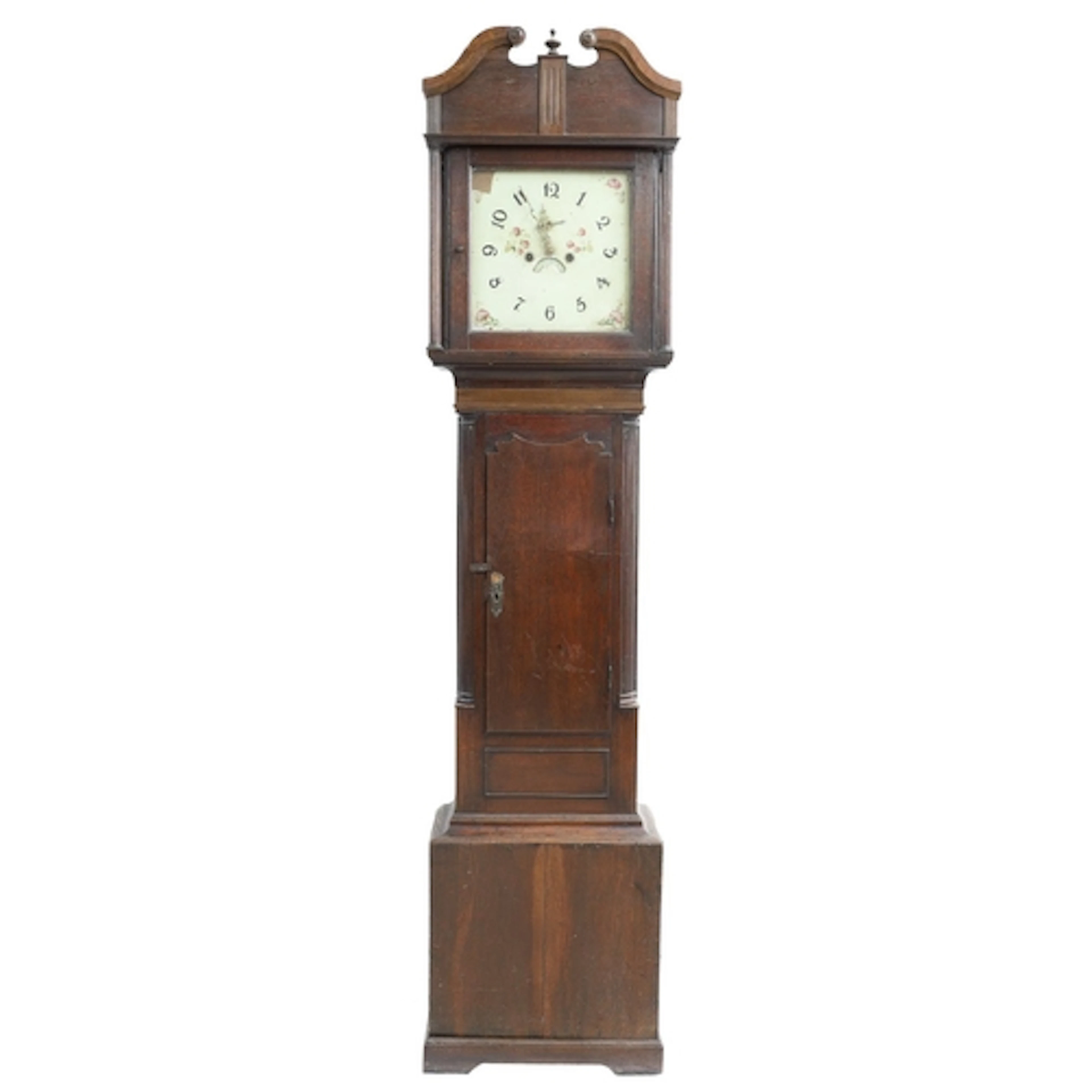 Early 19th century oak eight day longcase clock, the 13" squ...