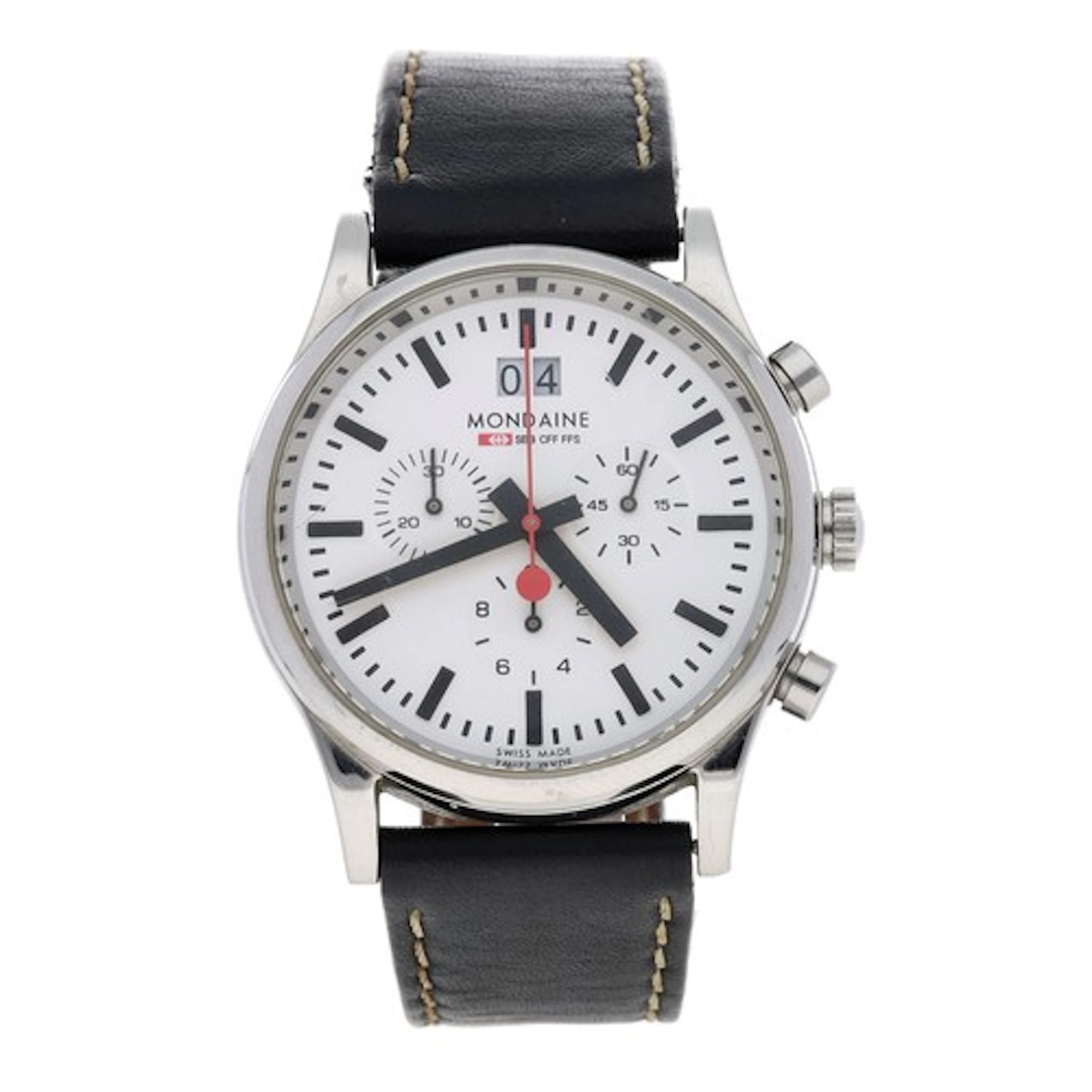 Mondaine SBB CFF FFS Official Swiss Railways Watch Chronogra...