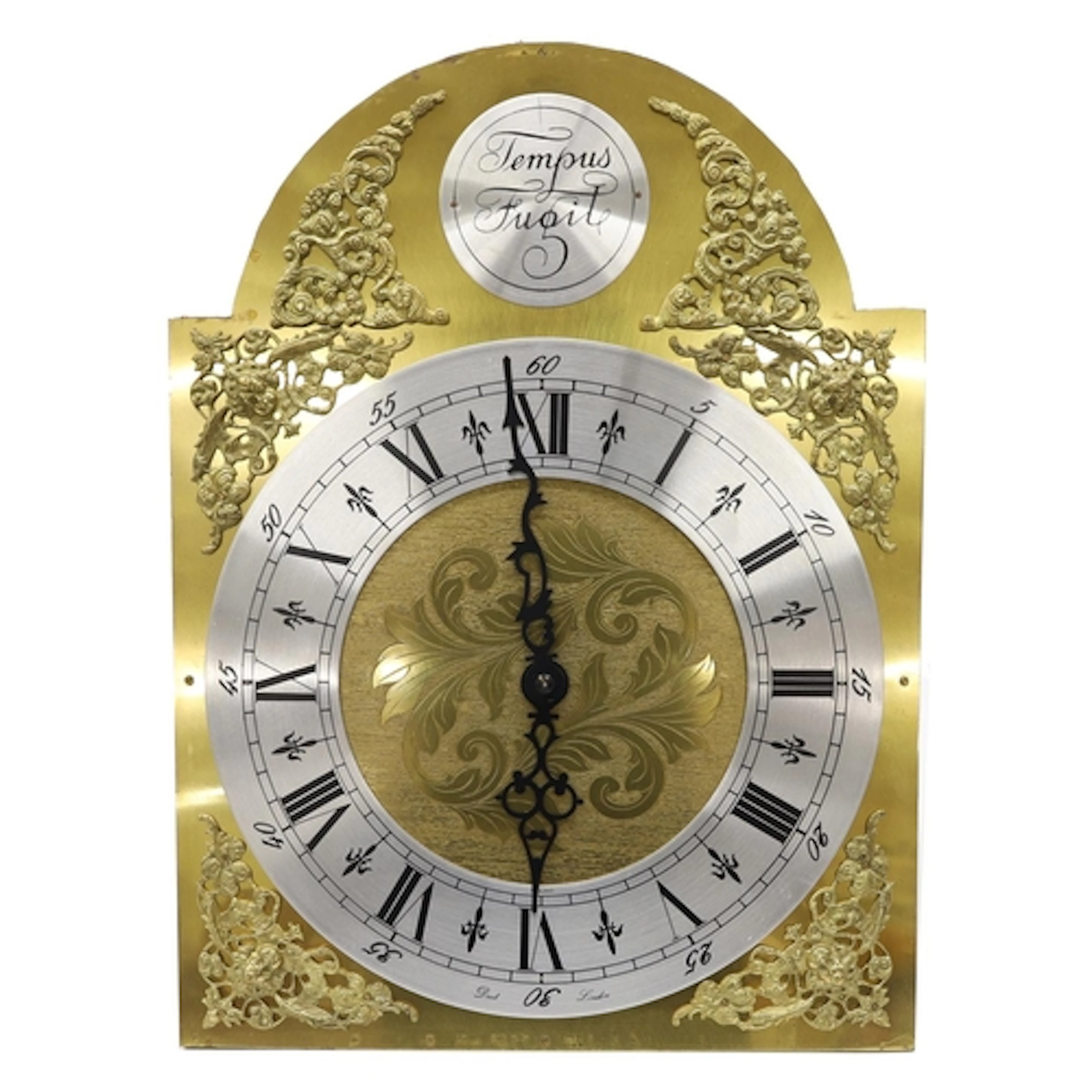 Kieninger German longcase clock chiming movement, the 11" ar...