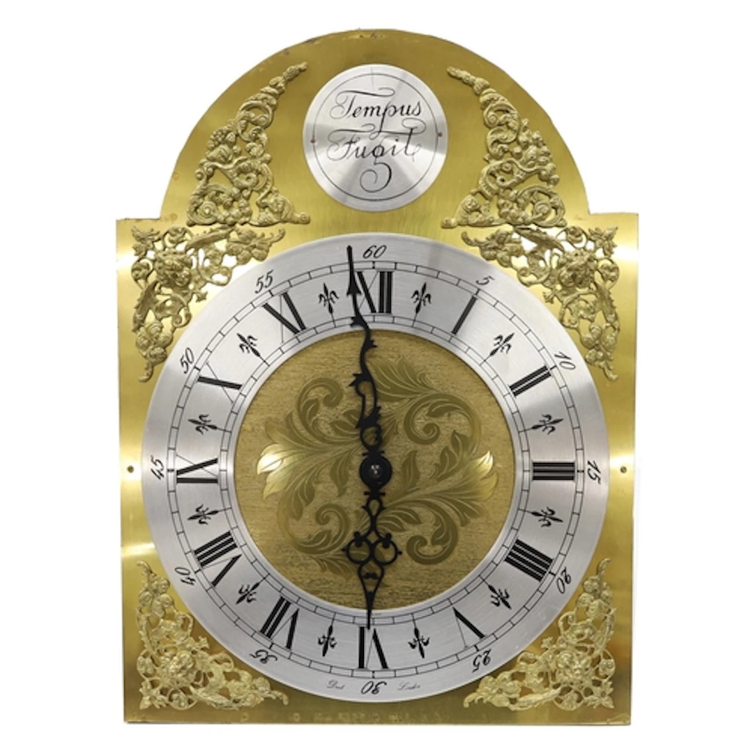 Kieninger German longcase clock chiming movement, the 11" ar...