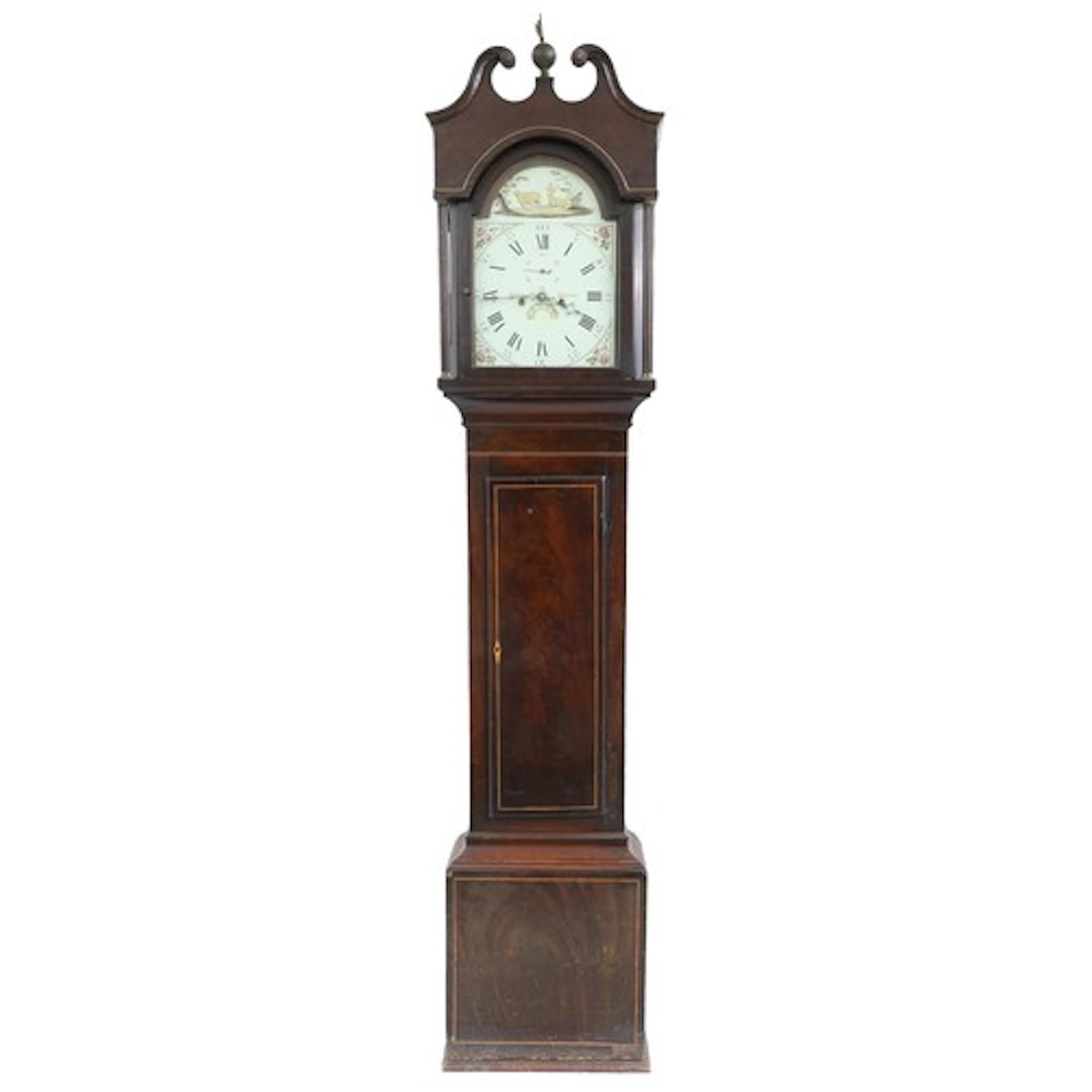 Early 19th century eight- ay mahogany inlaid longcase clock,...
