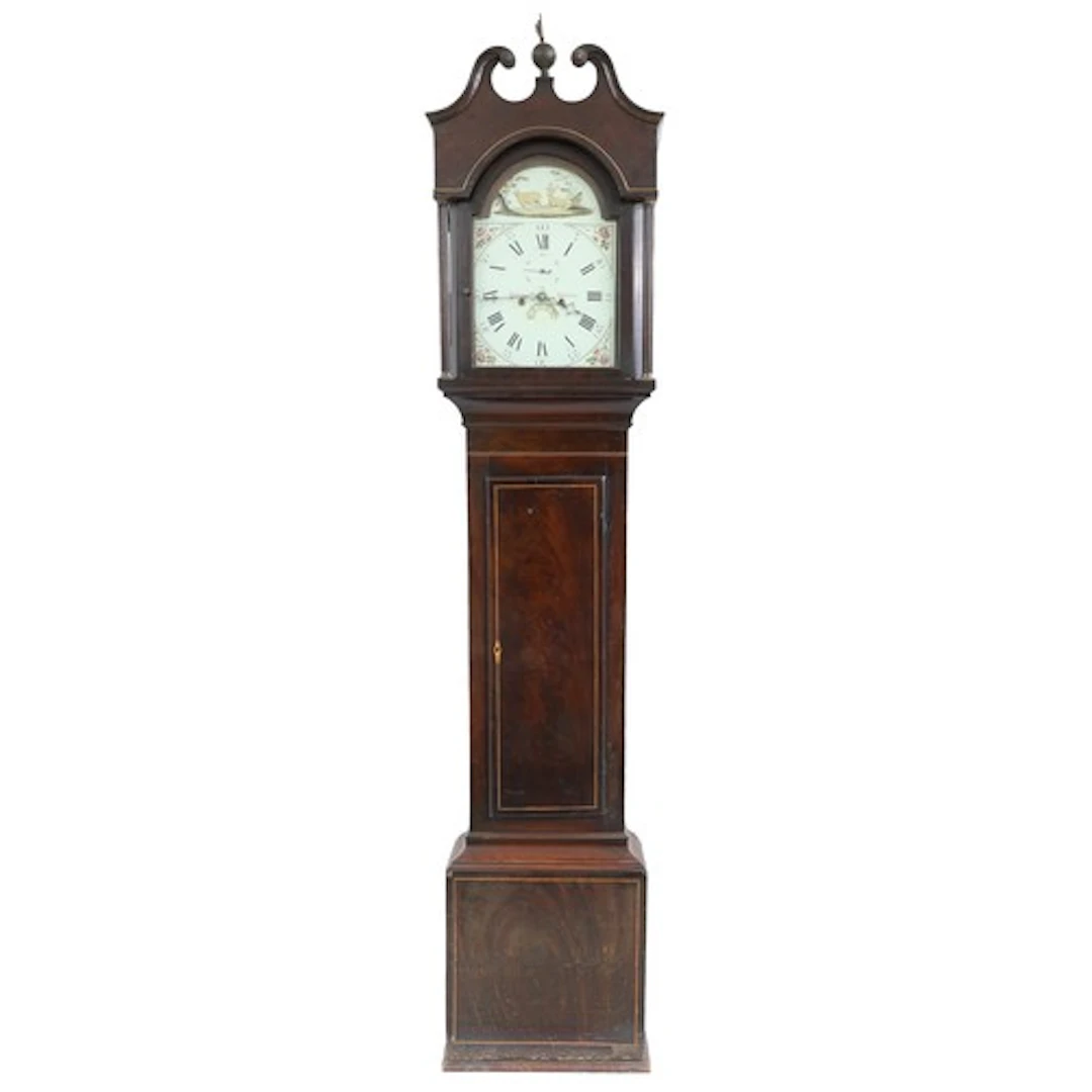 Early 19th century eight- ay mahogany inlaid longcase clock,...