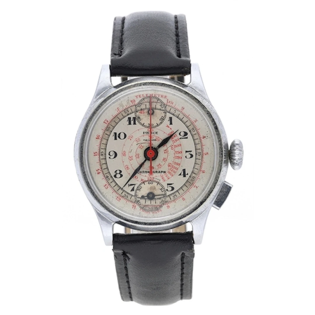 Pierce single push button chronograph nickel pated and stain...