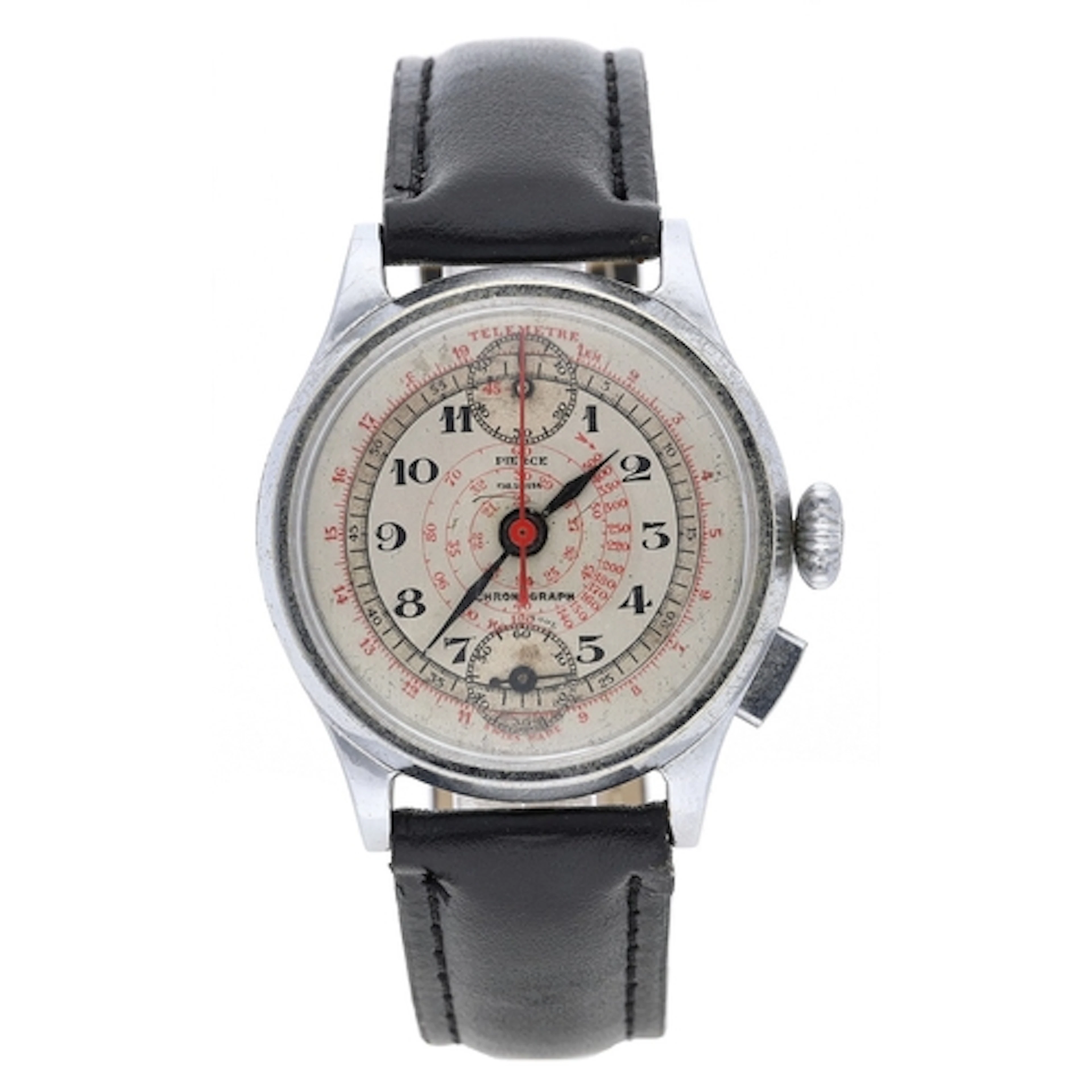 Pierce single push button chronograph nickel pated and stain...