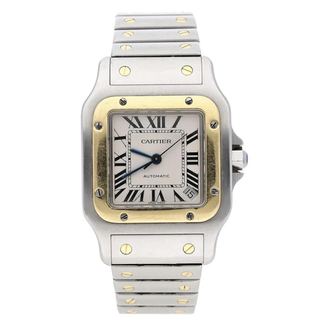 Cartier Santos Galbee XL automatic gold and stainless steel ...