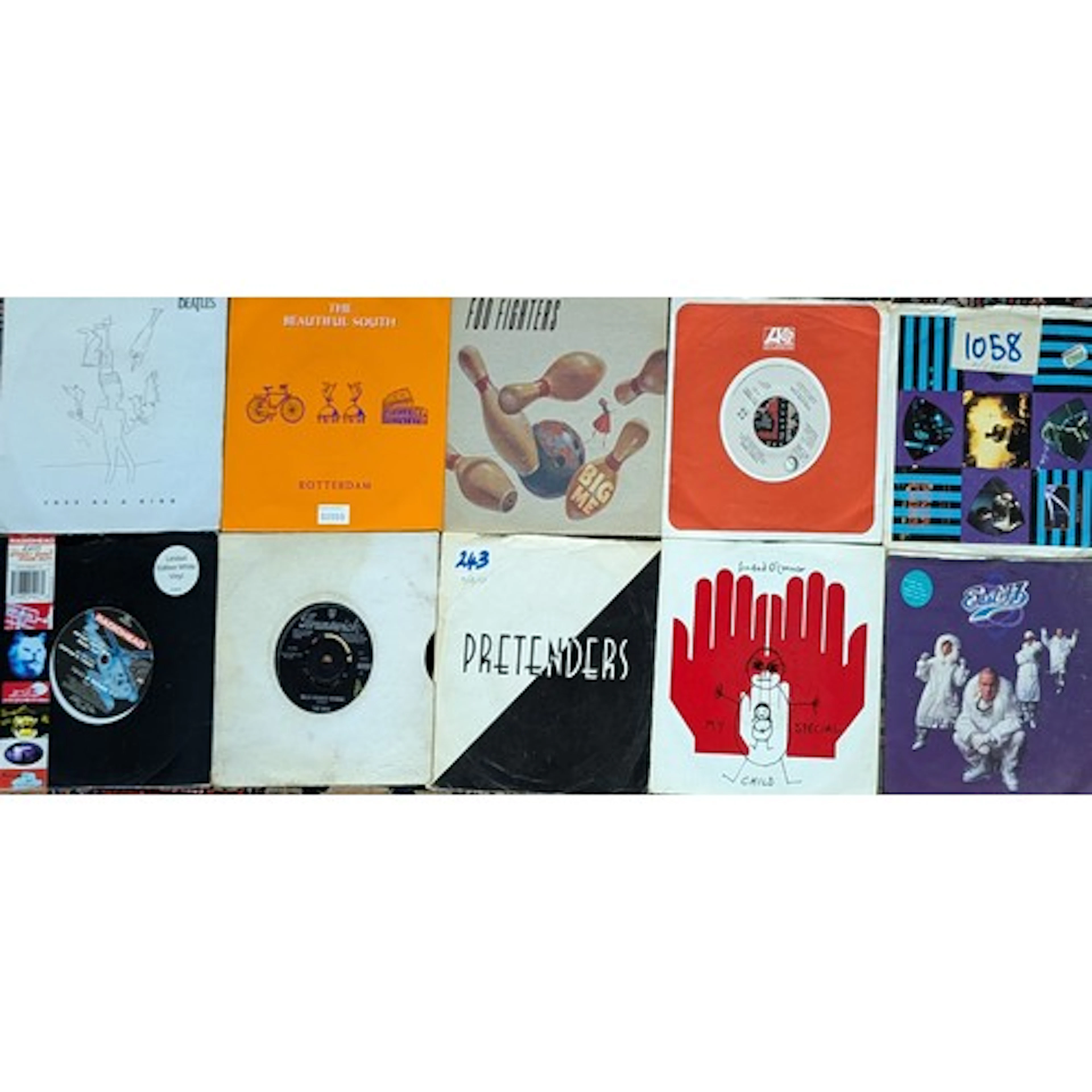 Approximately fifteen 45rpm 7" rock/pop and miscellaneous si...