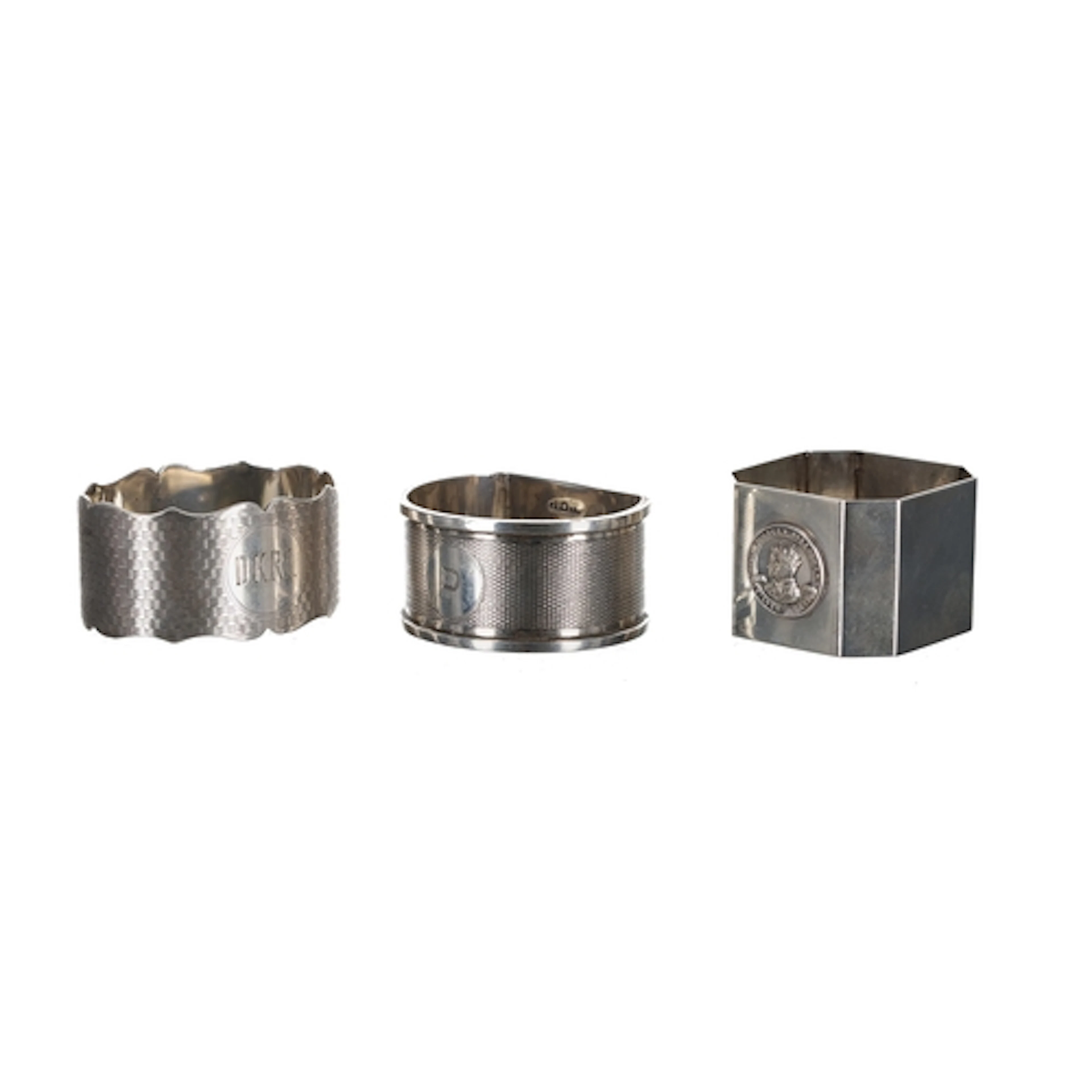 Silver commemorative octagonal napkin ring for the silver ju...
