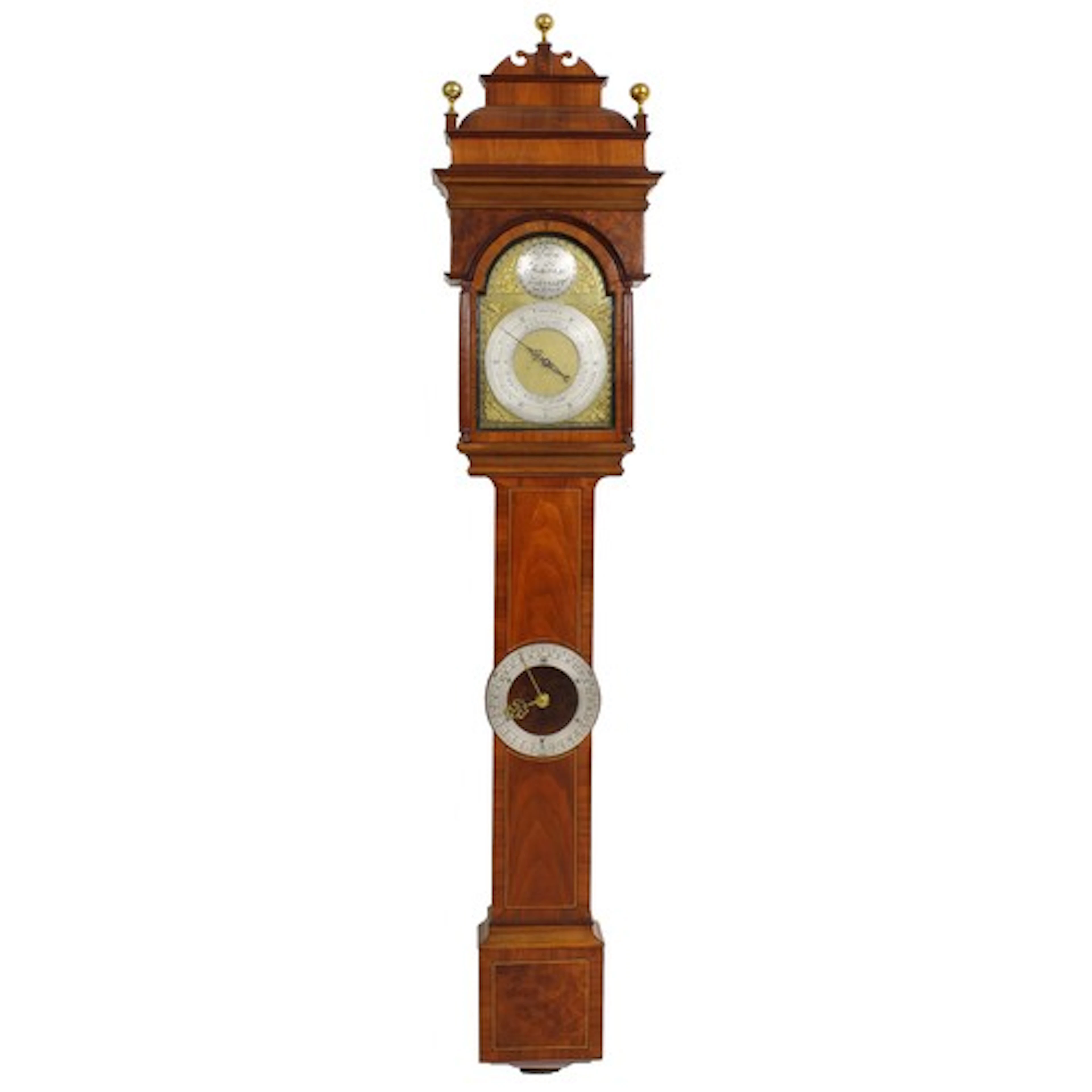 Fine and rare walnut barometer by John Hallifax of Barnsley,...