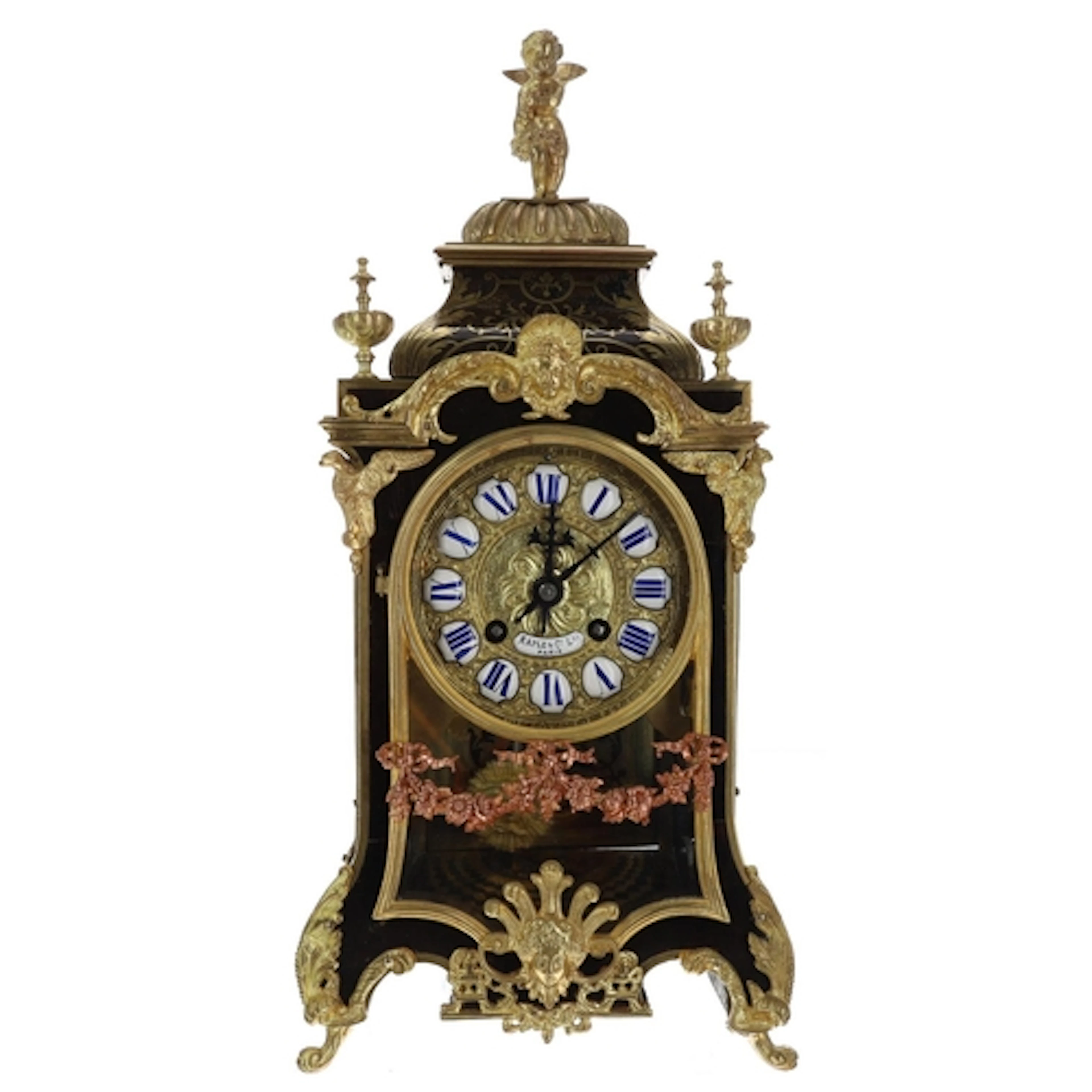 Attractive Louis XV style French boulle and gilt metal brack...