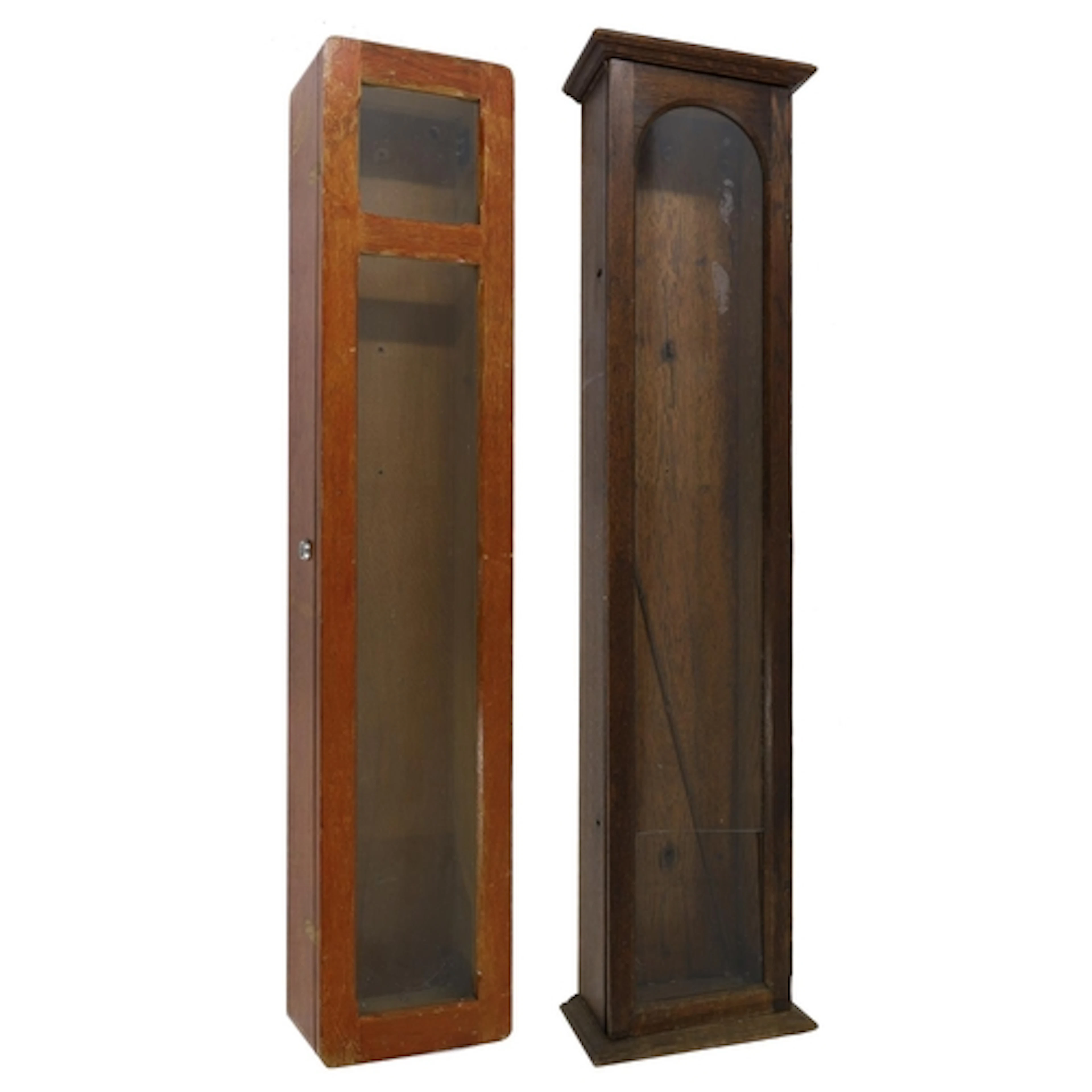 Two Synchronome master clock cases, 50" high approx (2)...