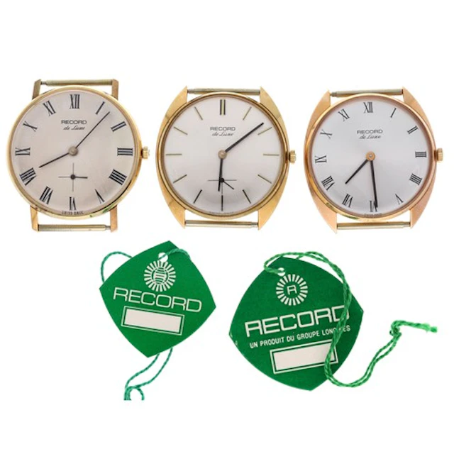Record De Luxe rose gold plated and stainless steel gentlema...