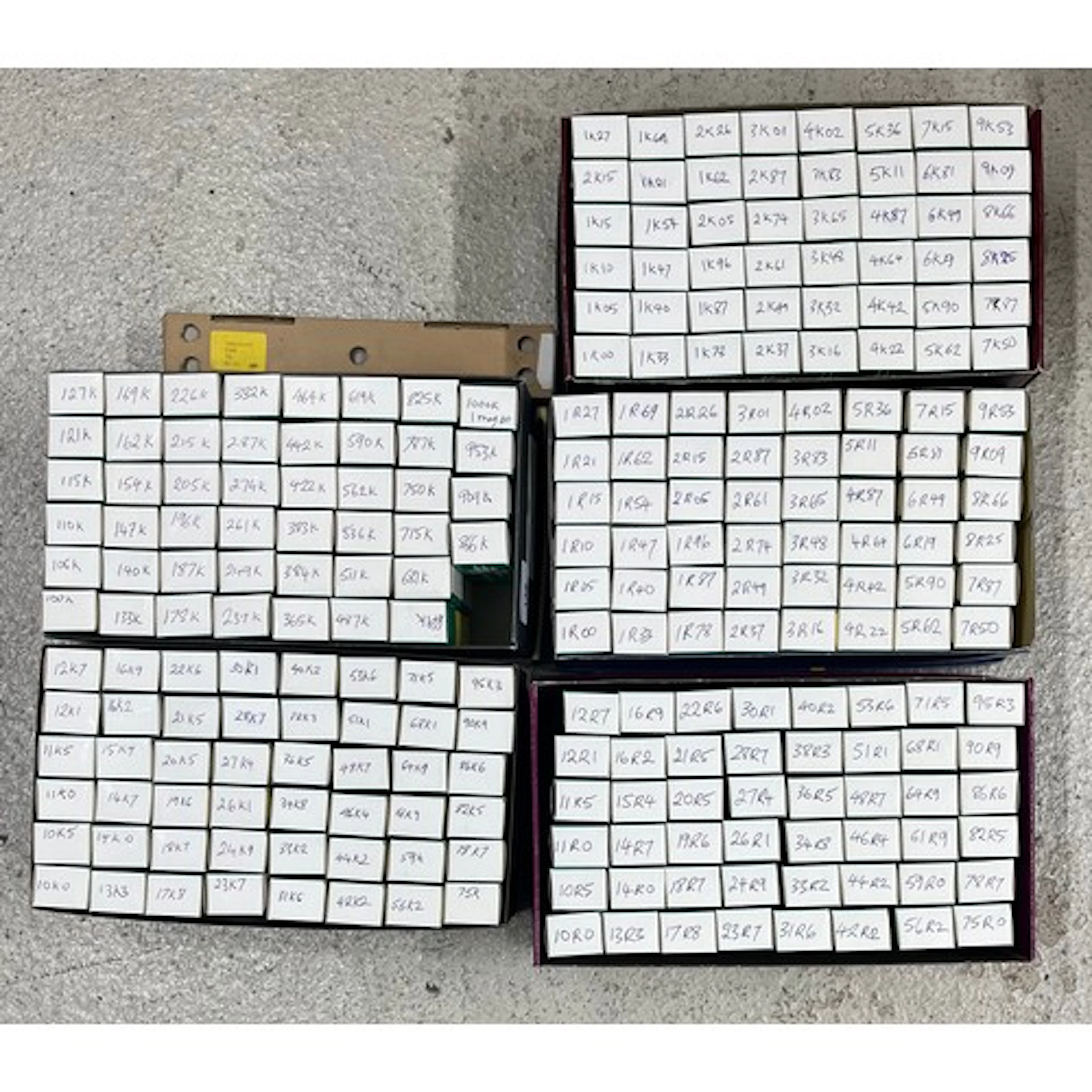 Collection of assorted through hole fixed resistors manufact...
