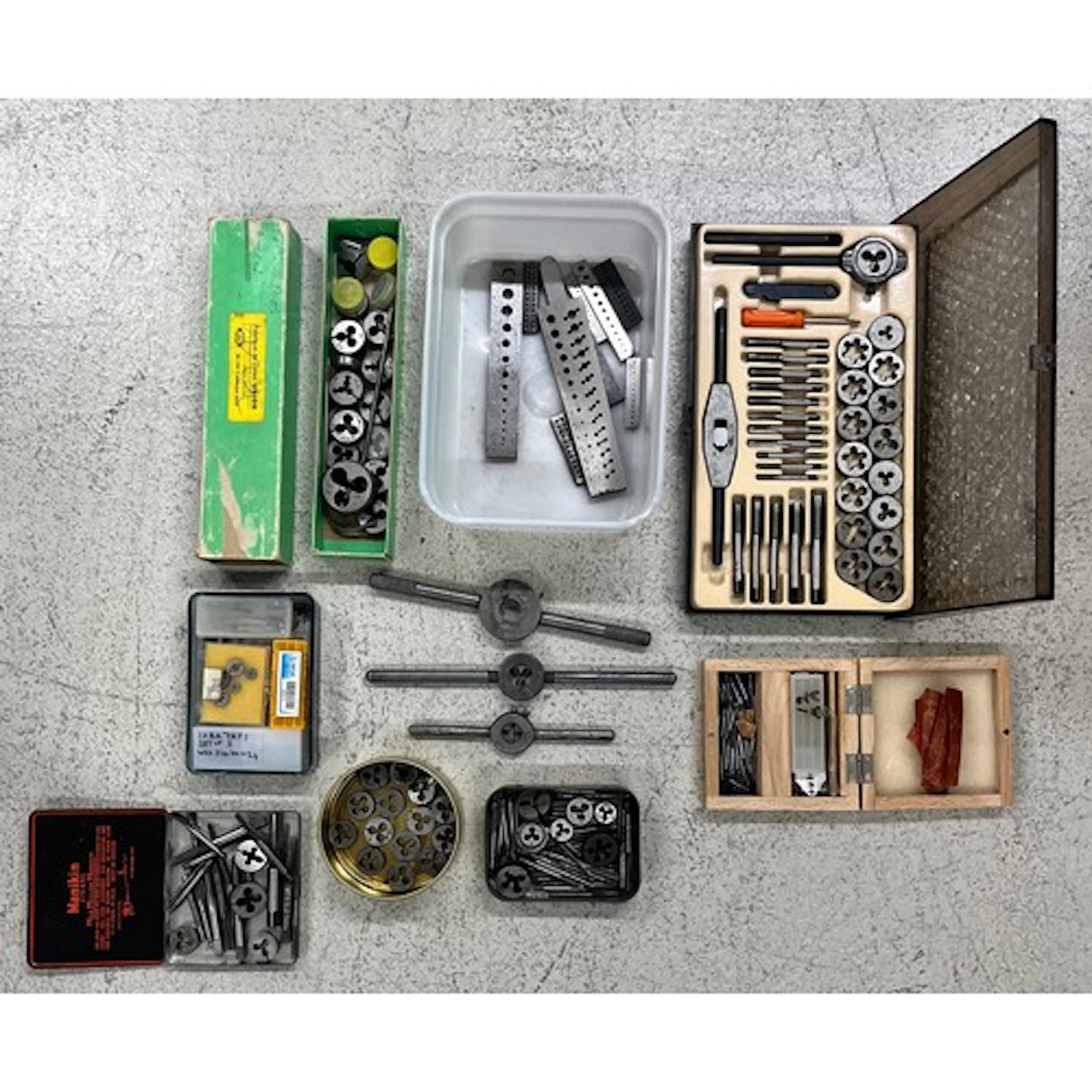 Cased tap and die set; together with a quantity of assorted ...