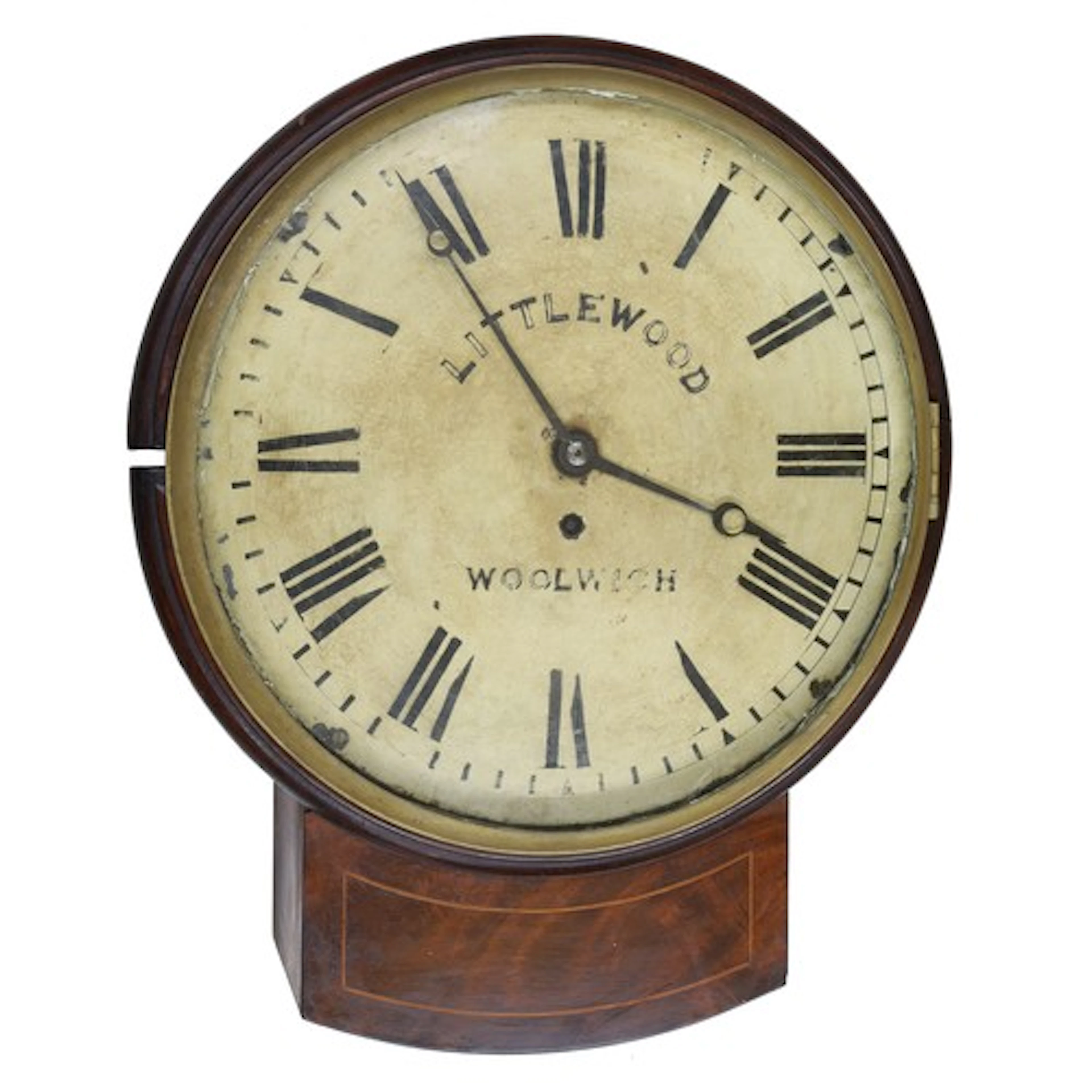 Early 19th century mahogany single fusee drop dial wall cloc...
