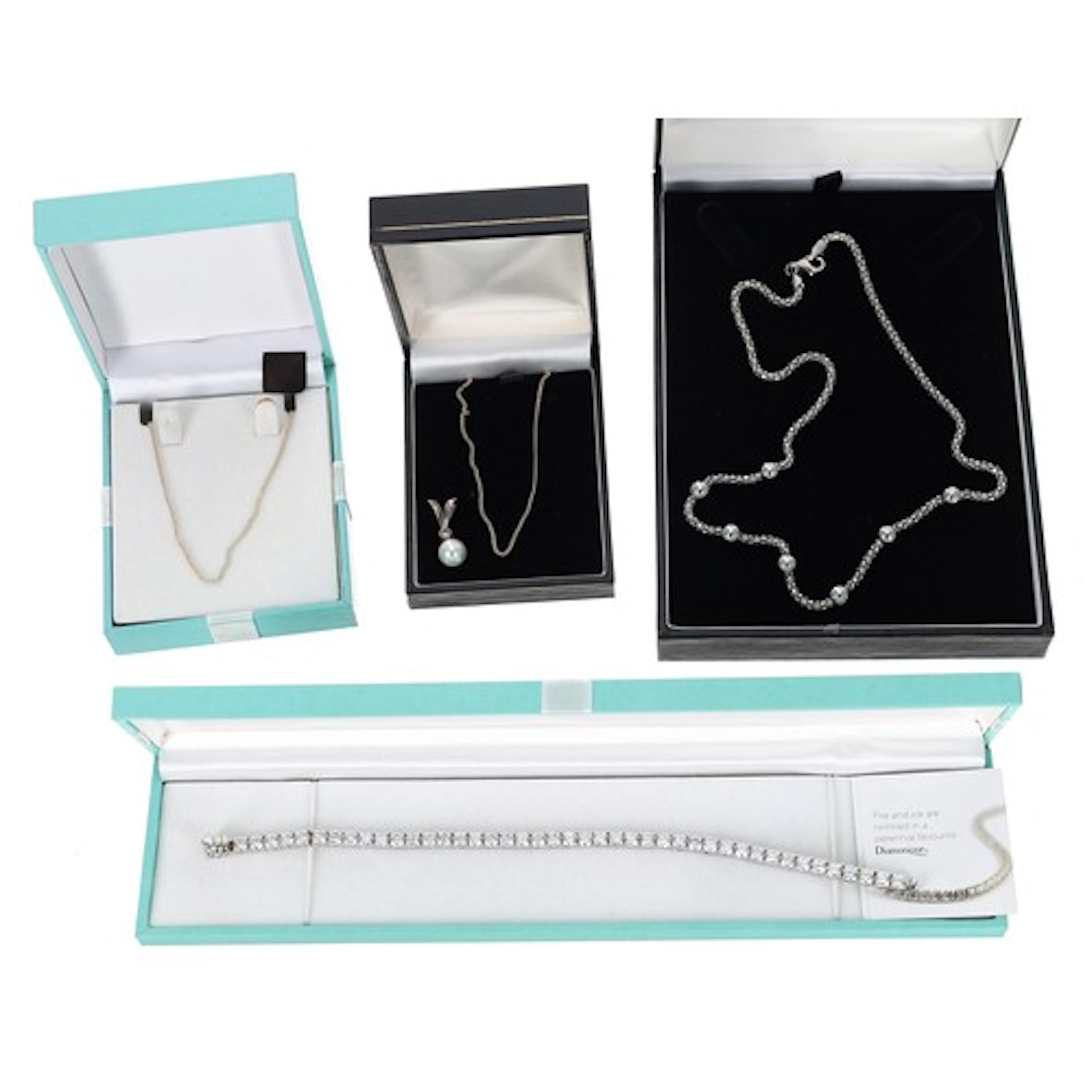 QVC Diamonique Collection silver (925) and DQCZ bracelet; to...