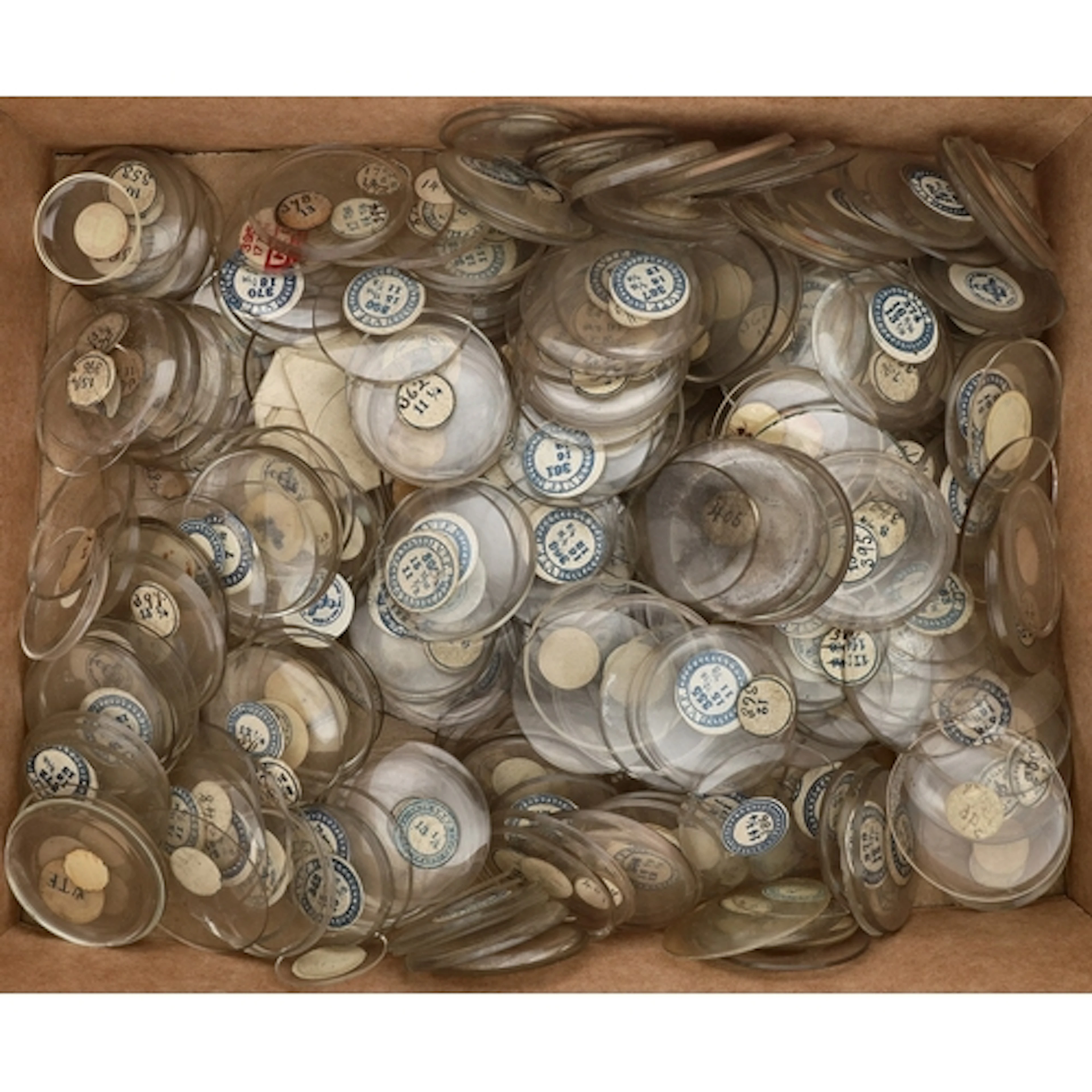 Quantity of assorted pocket watch crystals, various sizes...