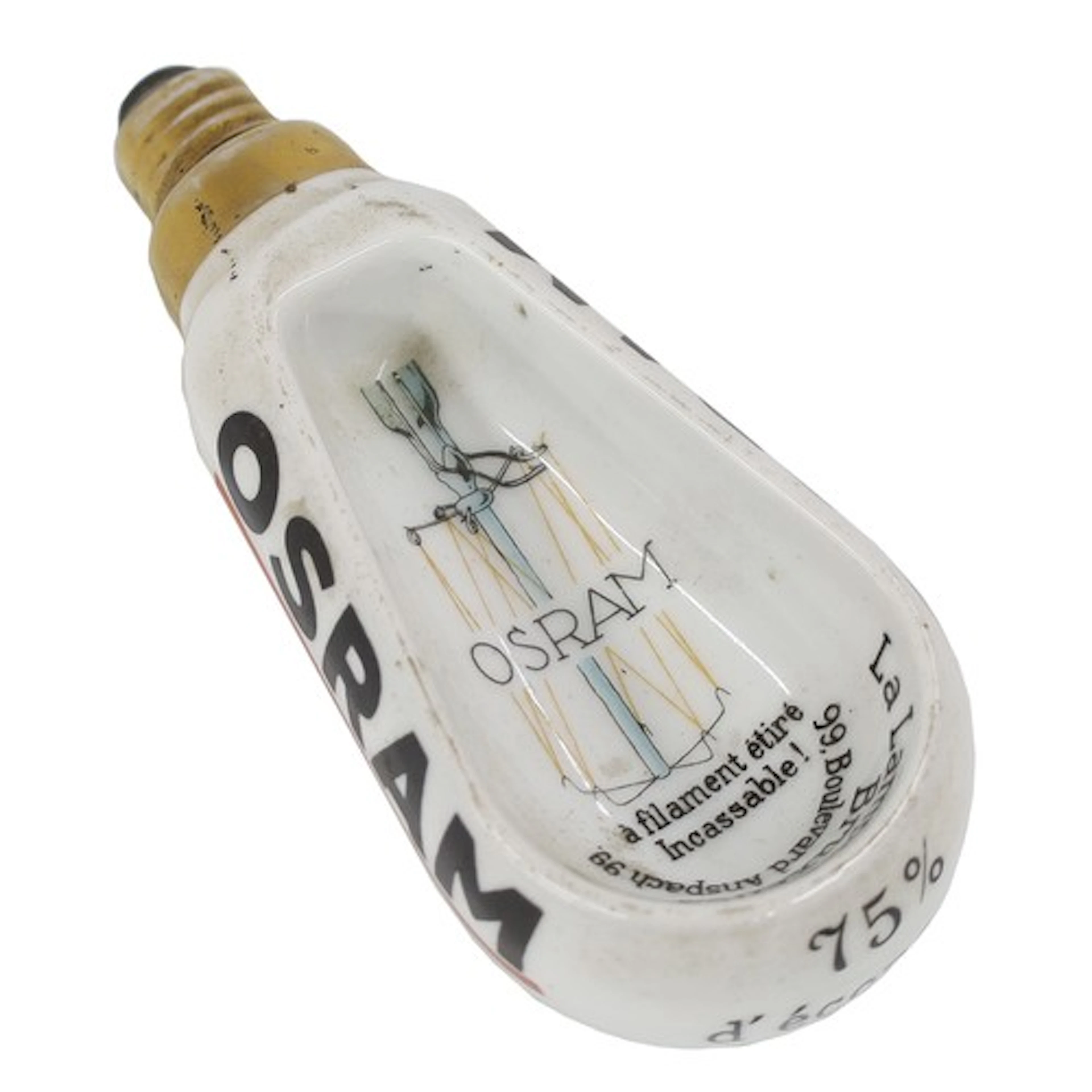 Osram ceramic advertising ashtray/spoon rest ** A glazed c...
