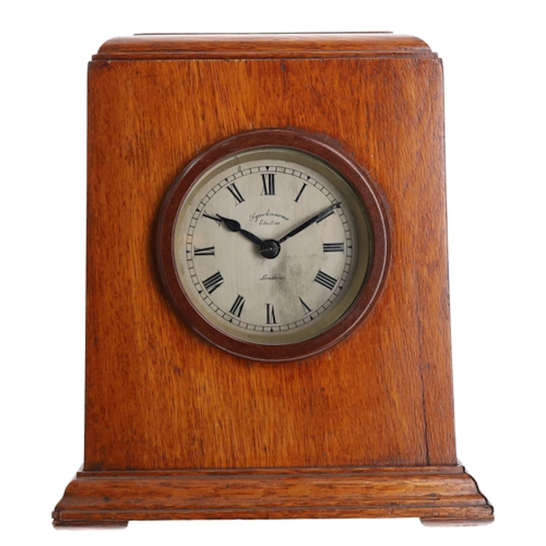 Synchronome Electric of London oak cased slave mantel clock,...