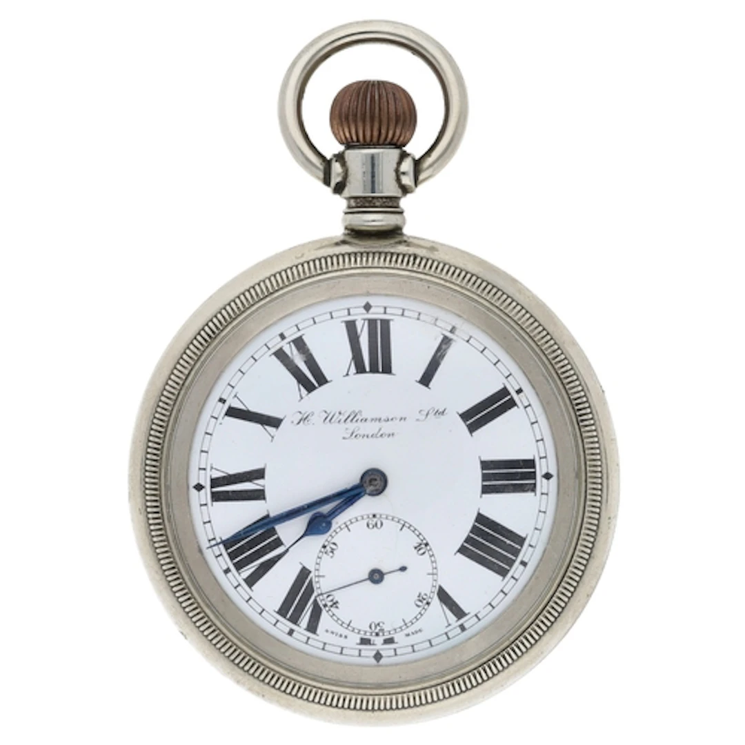 Buren nickel cased lever pocket watch, signed 7 jewel moveme...