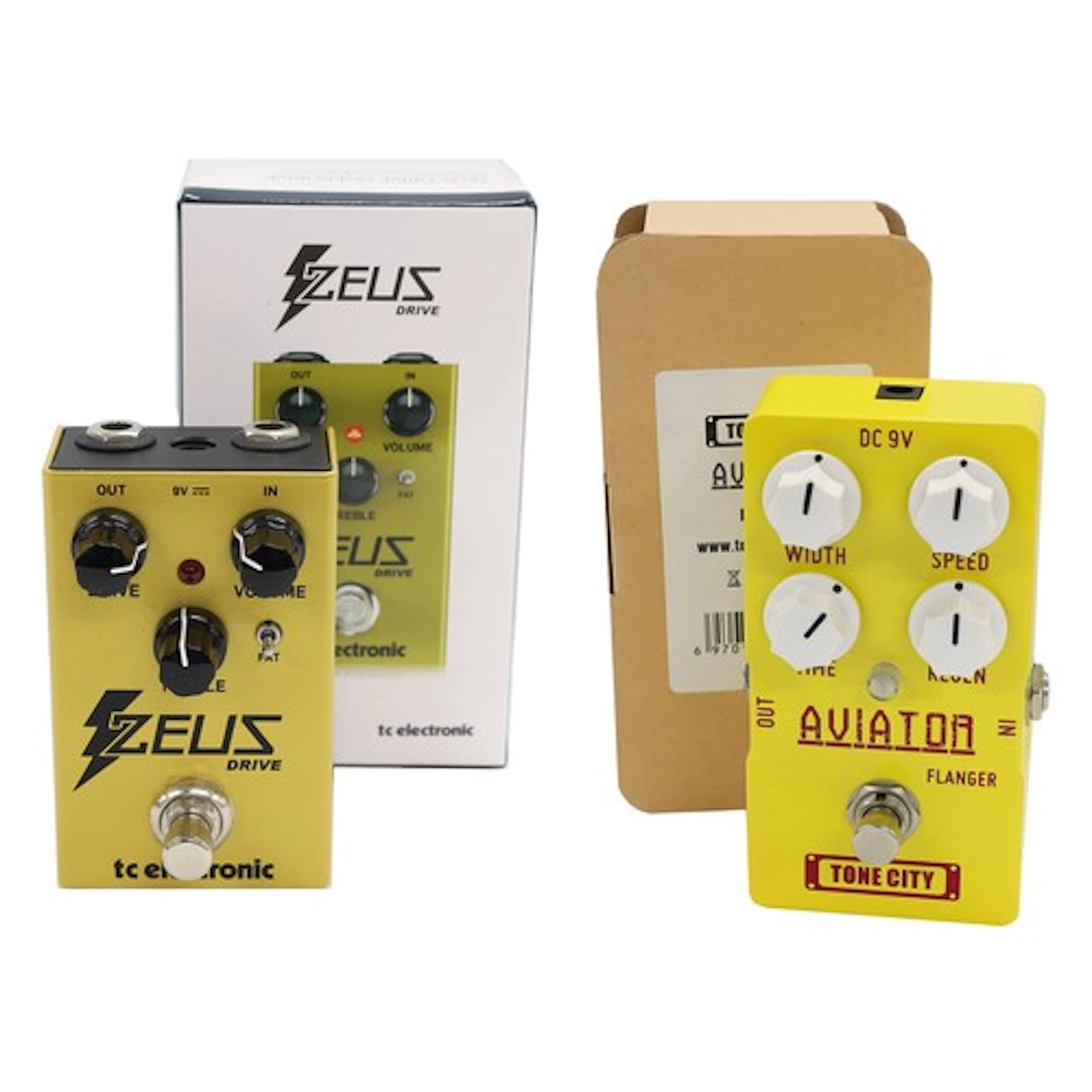 Tone City Aviator Flanger guitar pedal; together with a TC E...