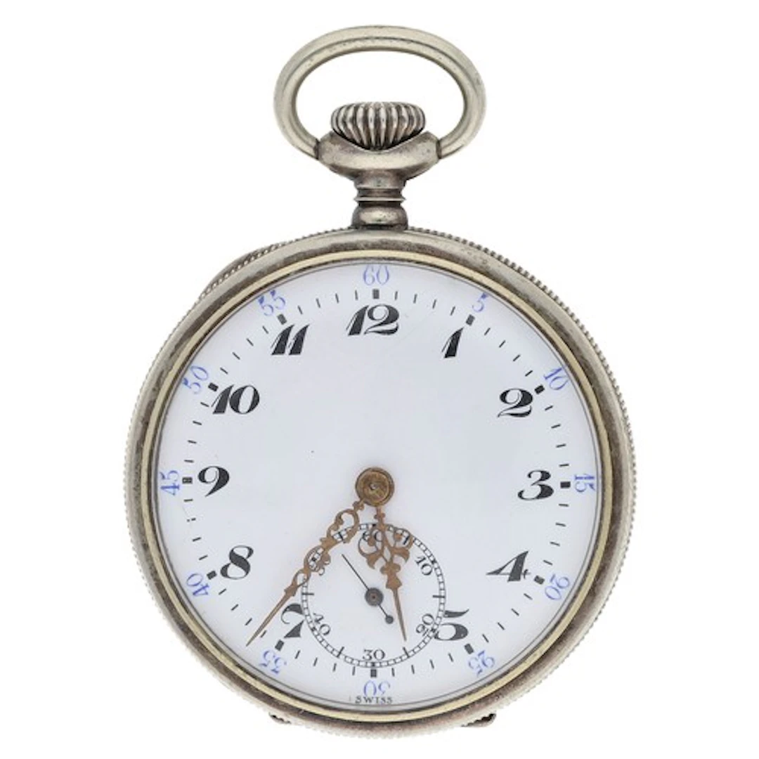Gallet & Co., Switzerland - small white metal lever pock...